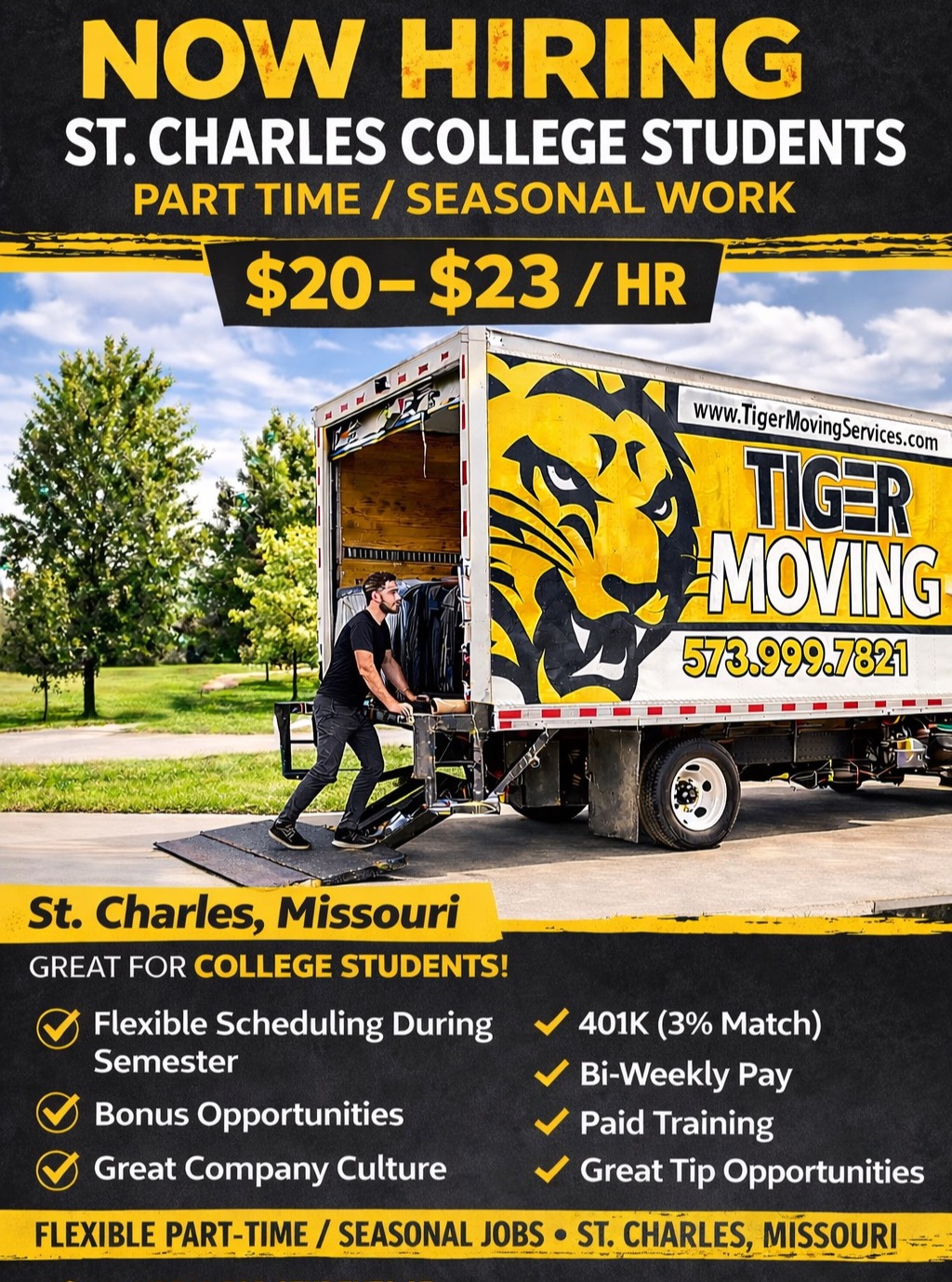 Tiger Moving Facebook ad: Join the team at Tiger Moving!