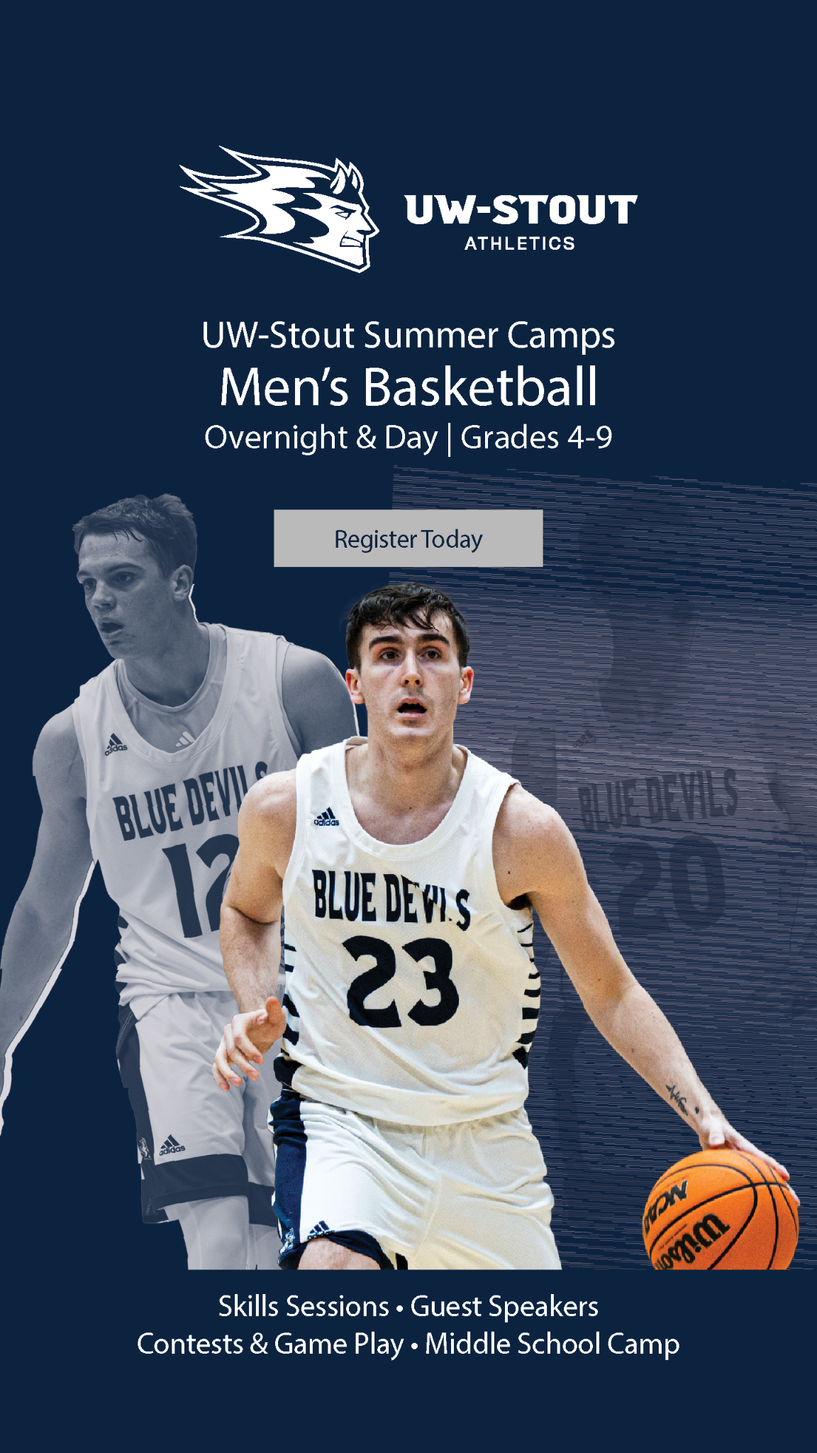 University of Wisconsin-Stout Facebook ad: UW-Stout Men's Basketball Camp