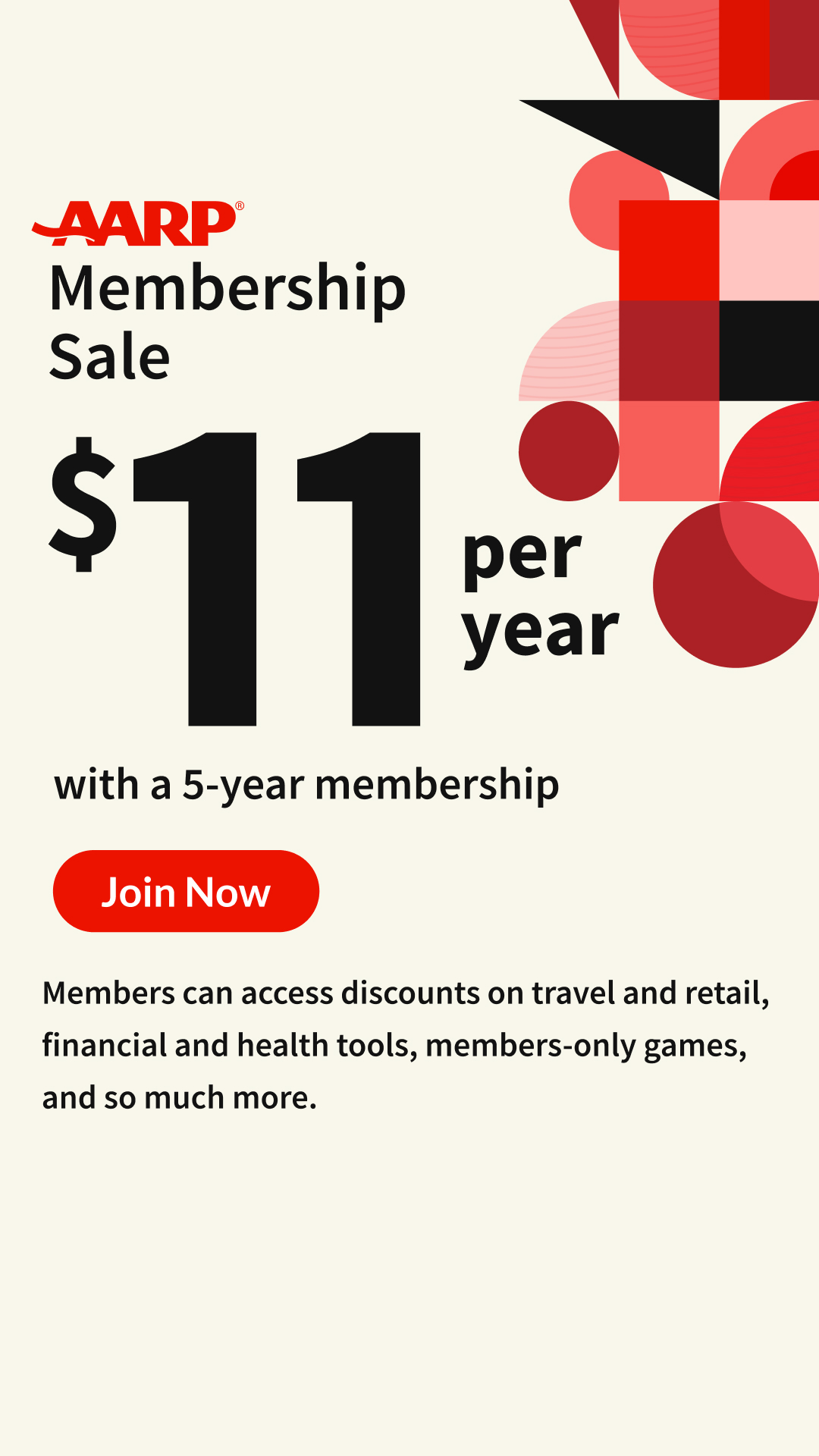 AARP Facebook ad