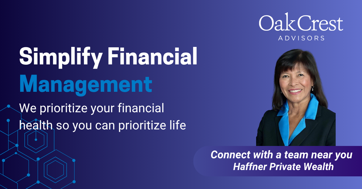 Oak Crest Advisors Facebook ad: Your financial future shouldn't be a source of…