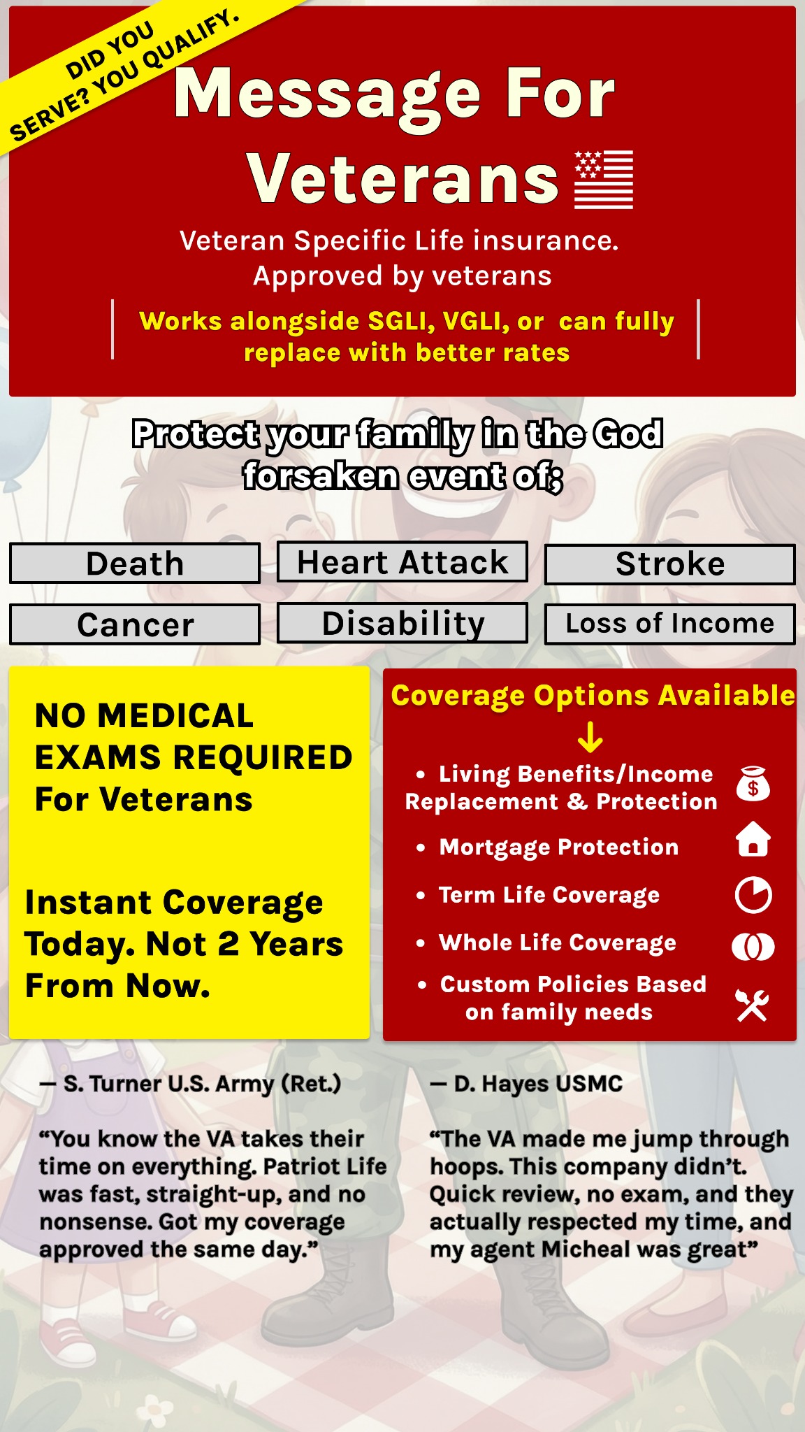 Patriot Life Policy Facebook ad from Feb 10, 2026