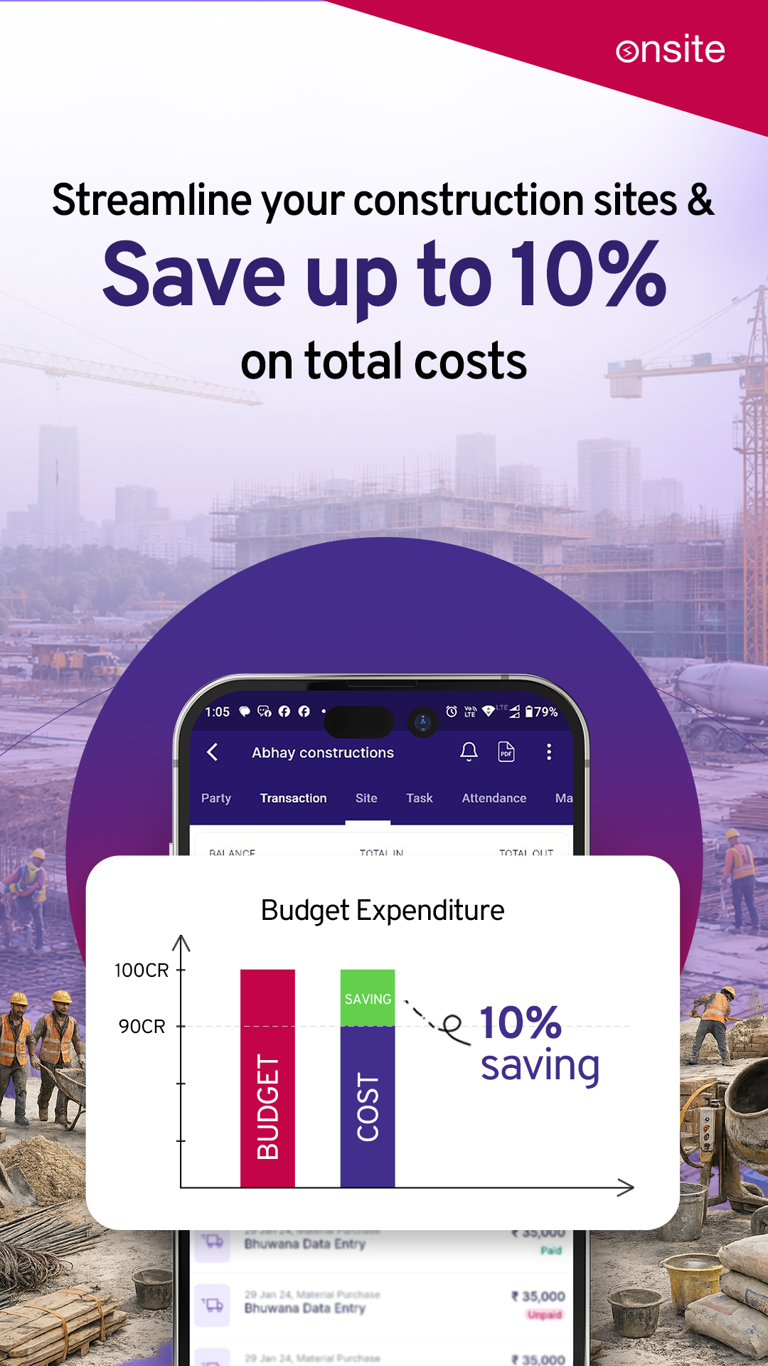 Onsite - Construction App Facebook ad