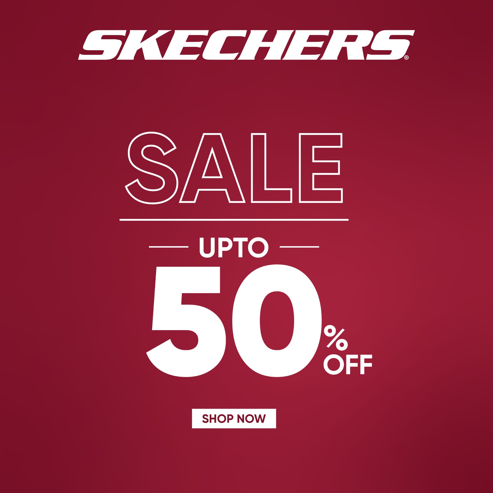 Shoe Street Facebook ad: UPTO 50% OFF | SKECHERS