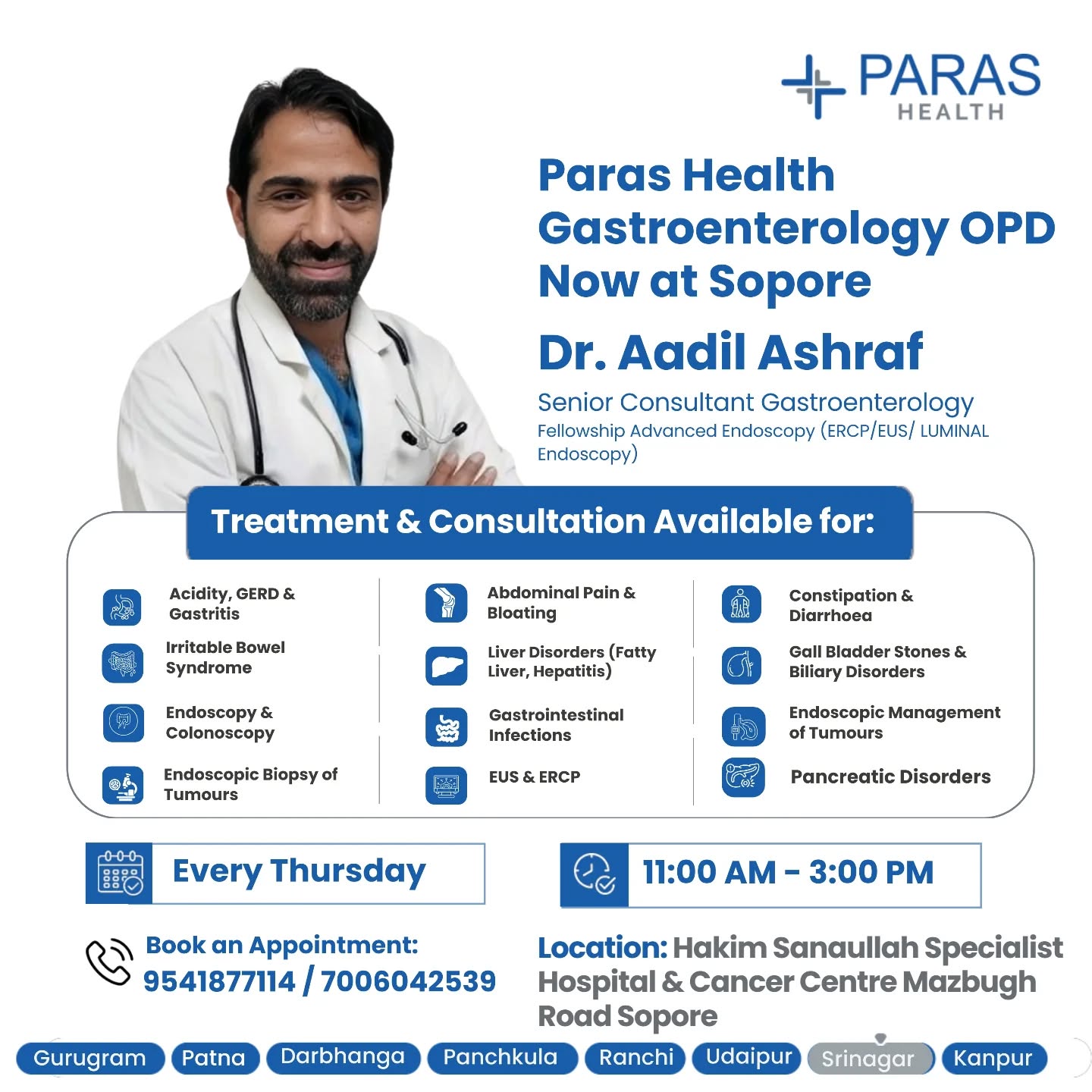 Paras Health - Srinagar Facebook ad: Expert Gastroenterology consultation is now available in…