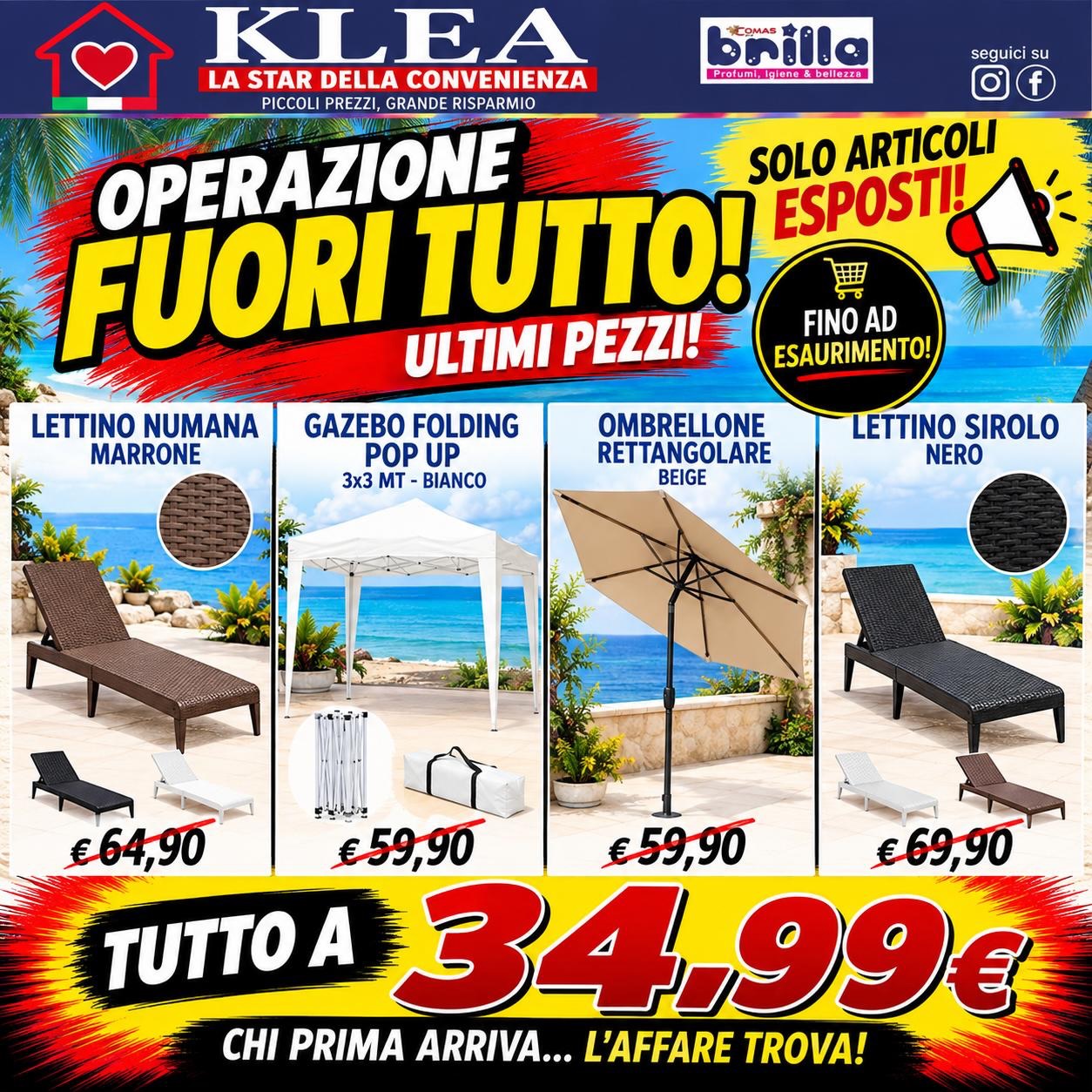 KLEA la star della convenienza Facebook ad: FUORI TUTTO SOTTOCOSTO