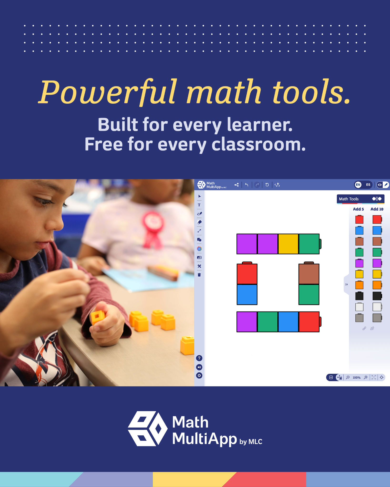 The Math Learning Center Facebook ad: Accessible math tools for every student.