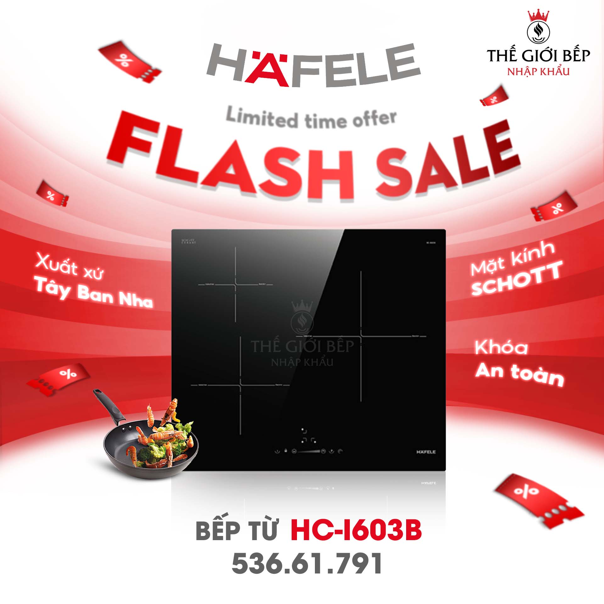Hafele Nhập khẩu - Thiết bị bếp cao cấp chính hãng Facebook ad: BẾP TỪ HAFELE GIẢM SỐC CHỈ TRONG THÁNG NÀY