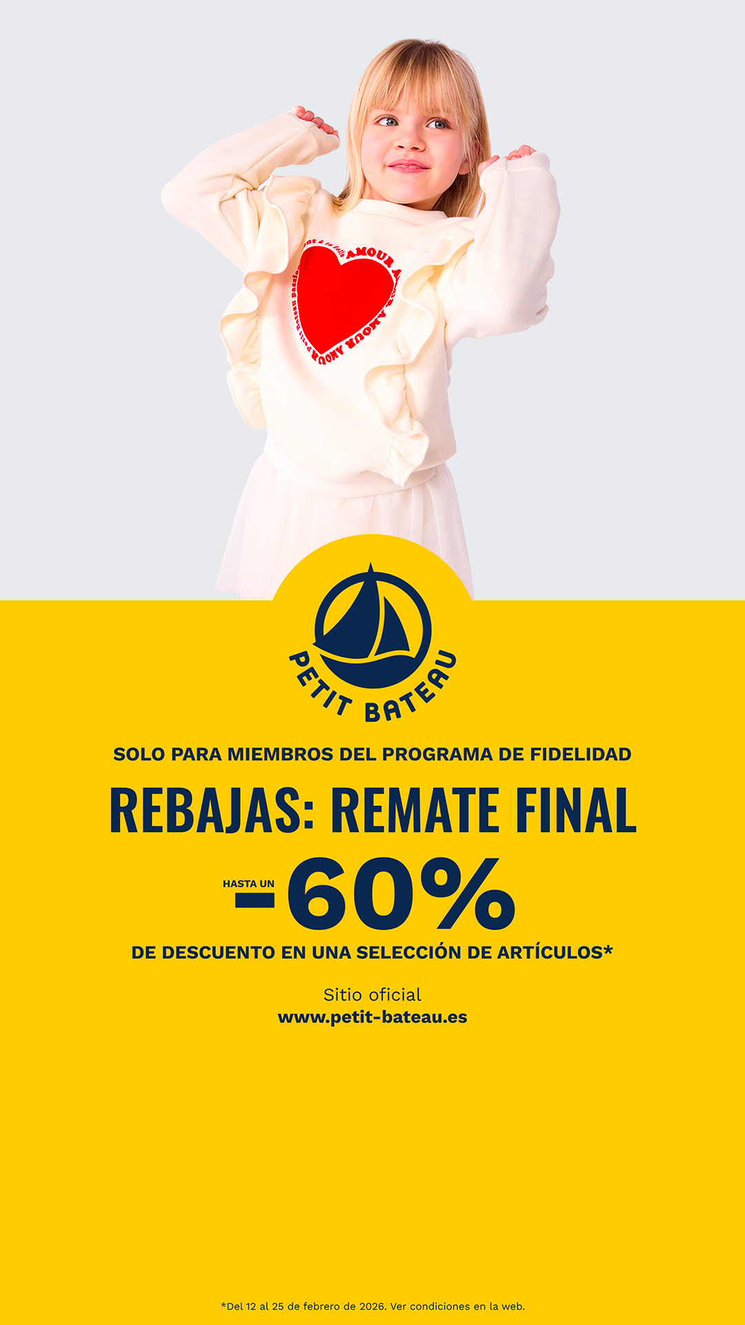 Petit Bateau Facebook ad from Feb 12, 2026