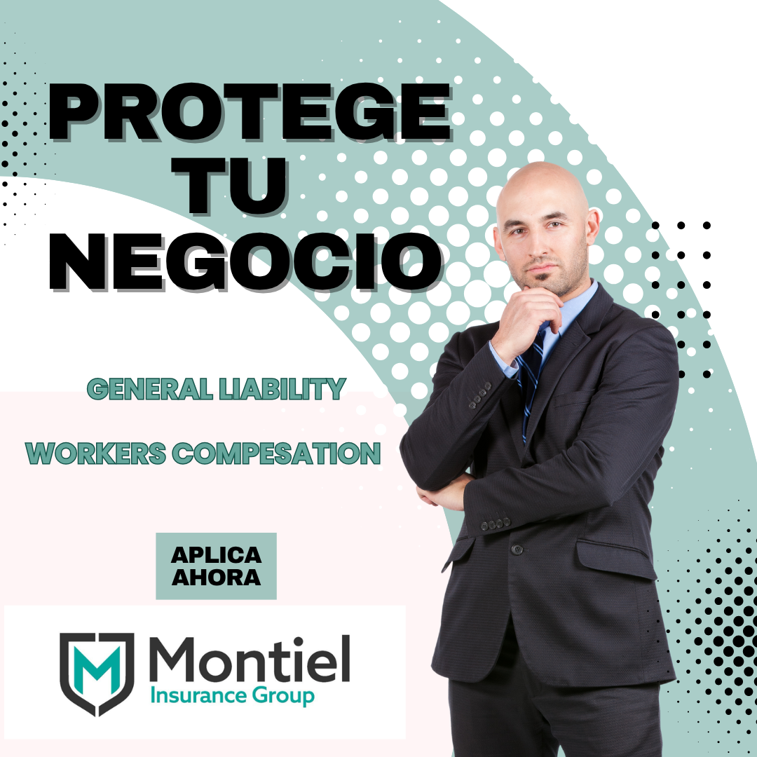 Montiel Insurance Group Facebook ad: Protege tu negocio hoy.