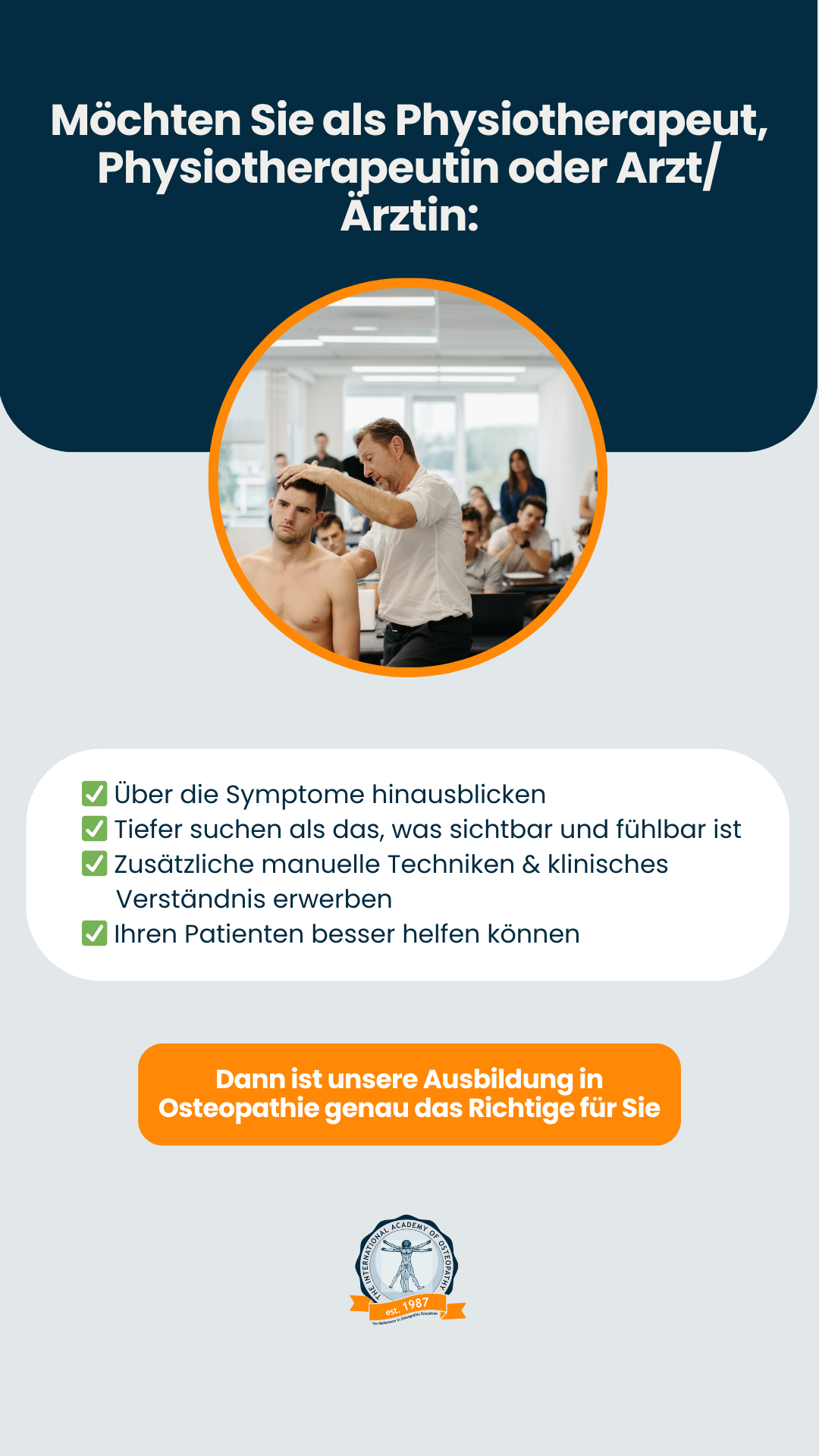 The International Academy of Osteopathy Facebook ad