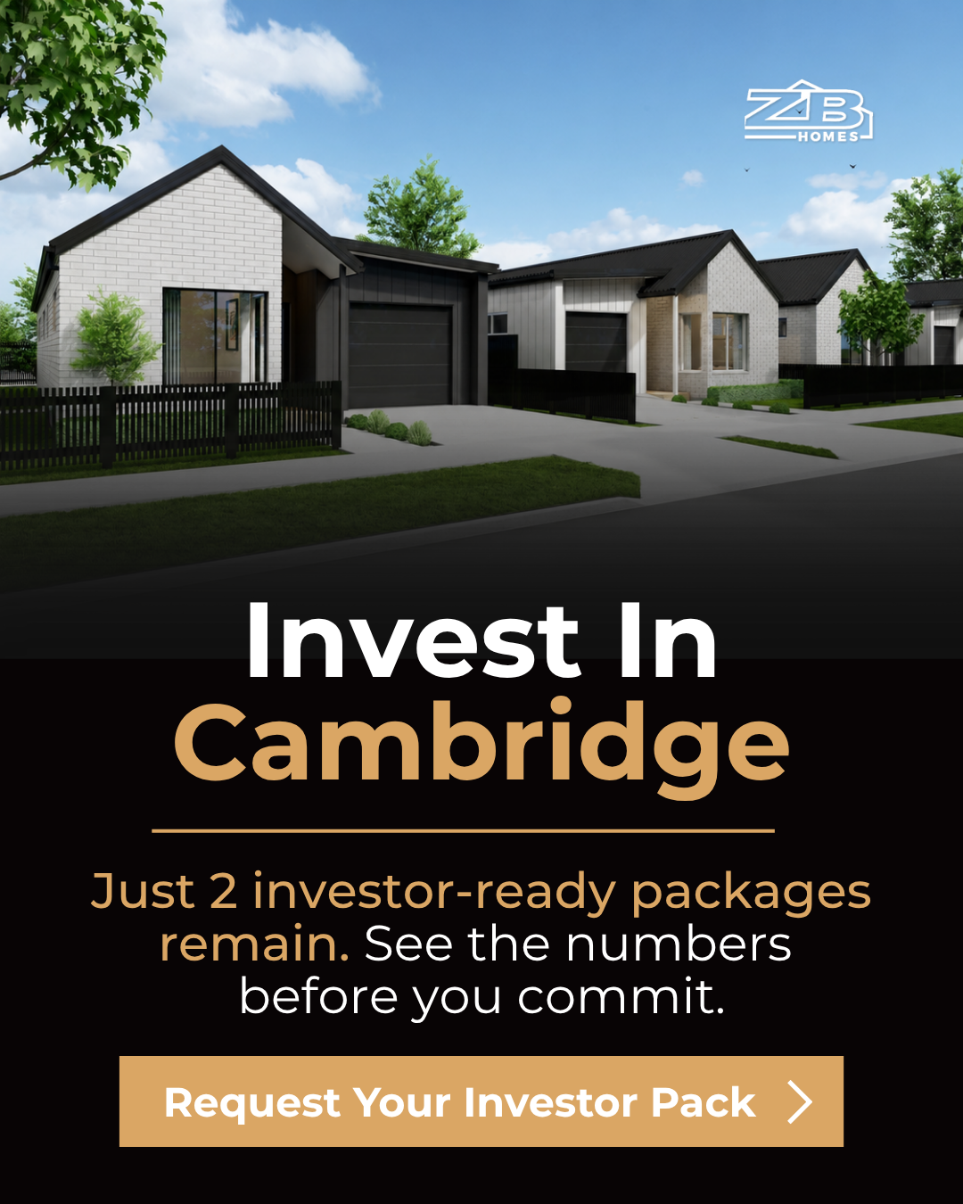 ZB Homes Facebook ad: Cambridge Investment Opportunities