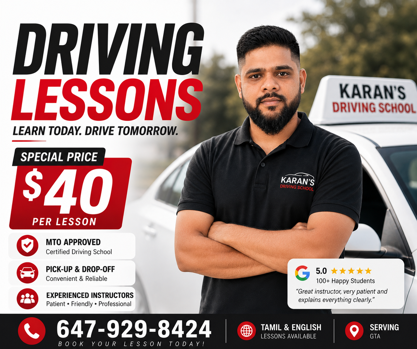 Karan’s Driving School Facebook ad: Karan's Driving School
