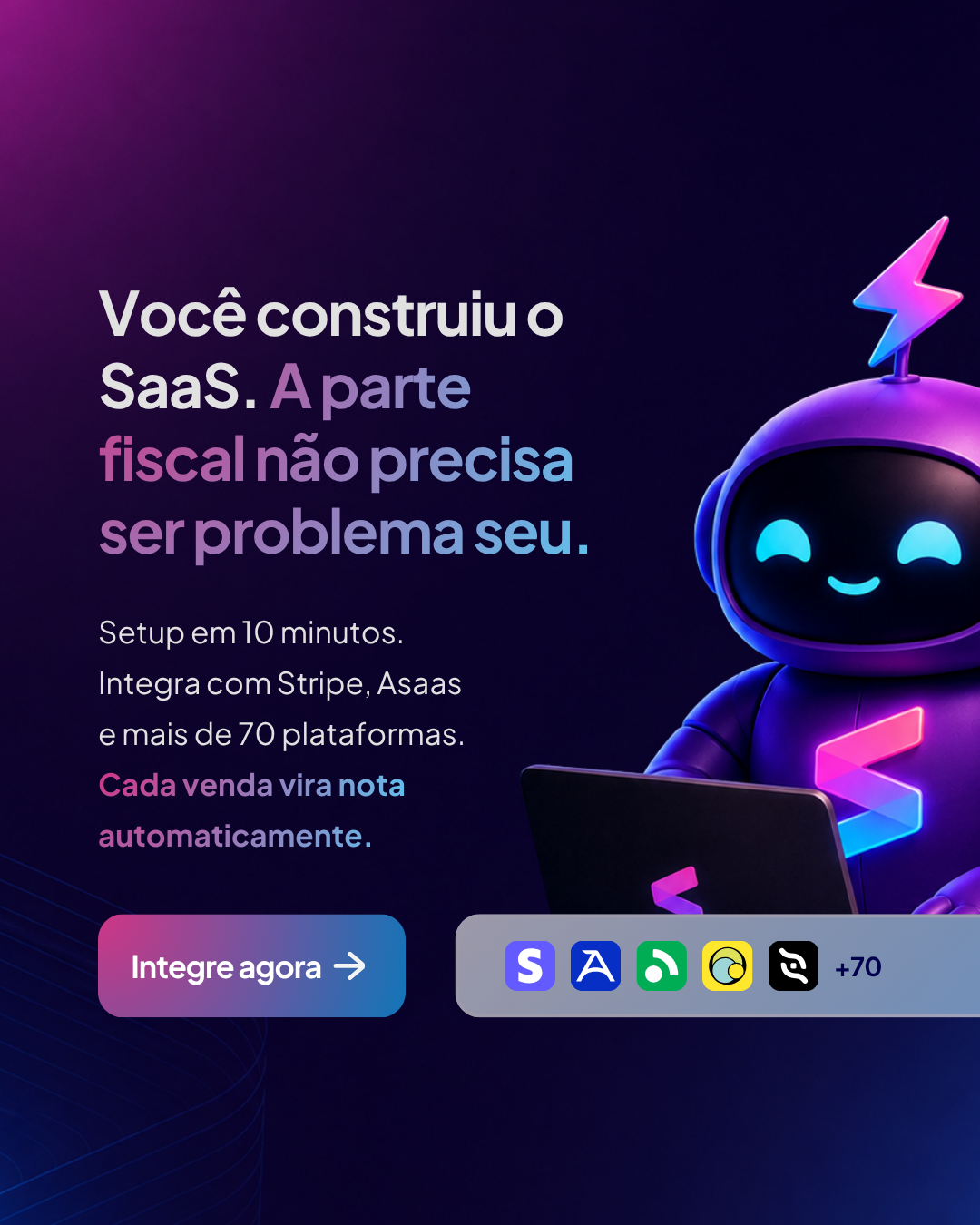 Spedy Facebook ad: Nota fiscal no automático para SaaS.