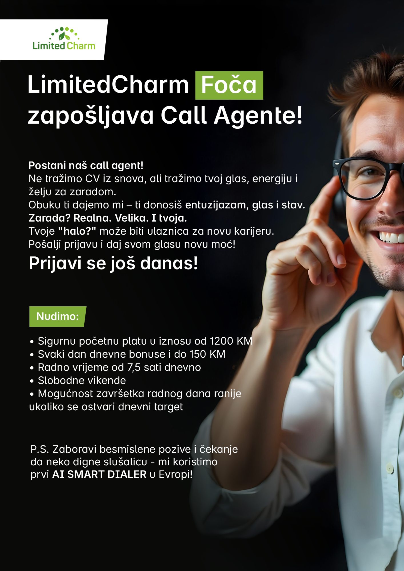 MonetizeAd Facebook ad: Pošaljite svoj CV na posao@limitedcharm.com