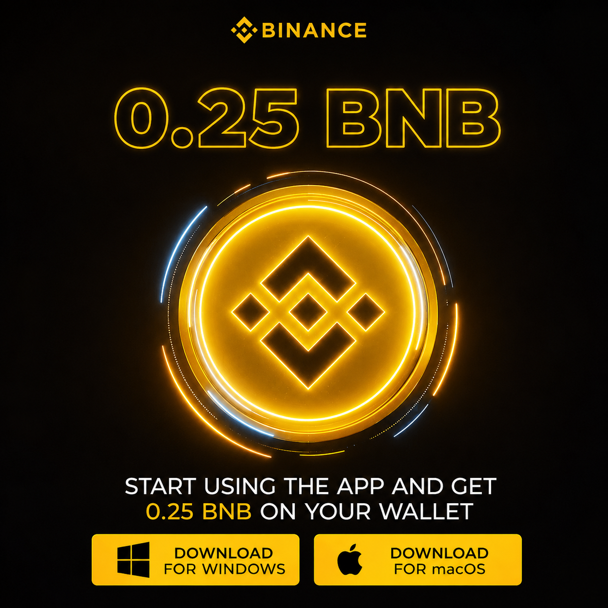 Capital Desk Facebook ad: Get Up to 0.25 BNB with Binance Desktop