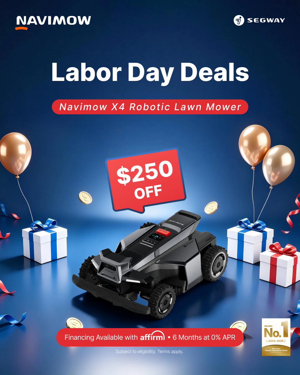 Segway Navimow Facebook ad: $250 OFF X430 Mower | Navimow Labor Day Deals