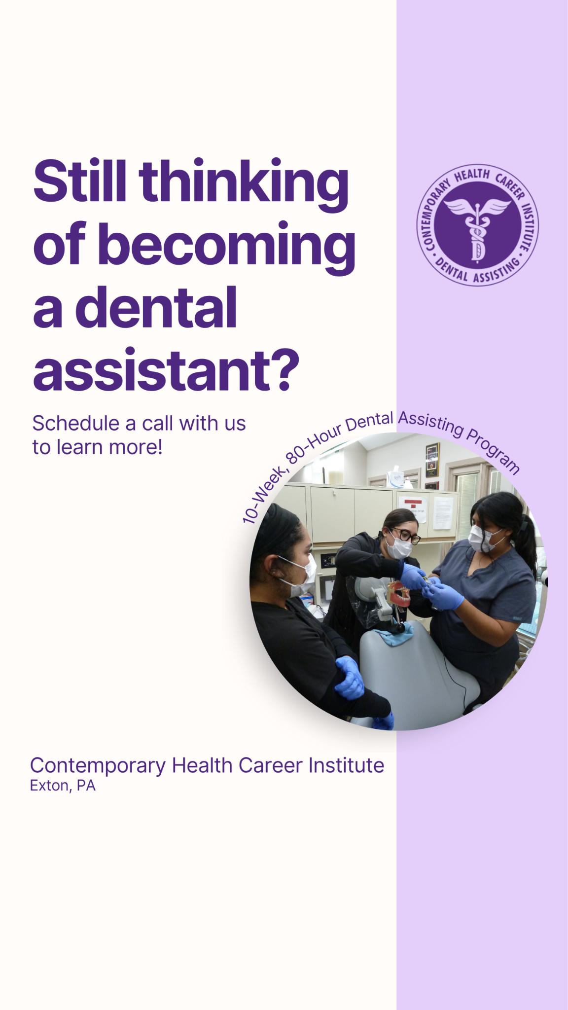 Contemporary Health Career Institute - CHCI Facebook ad from Oct 13, 2025