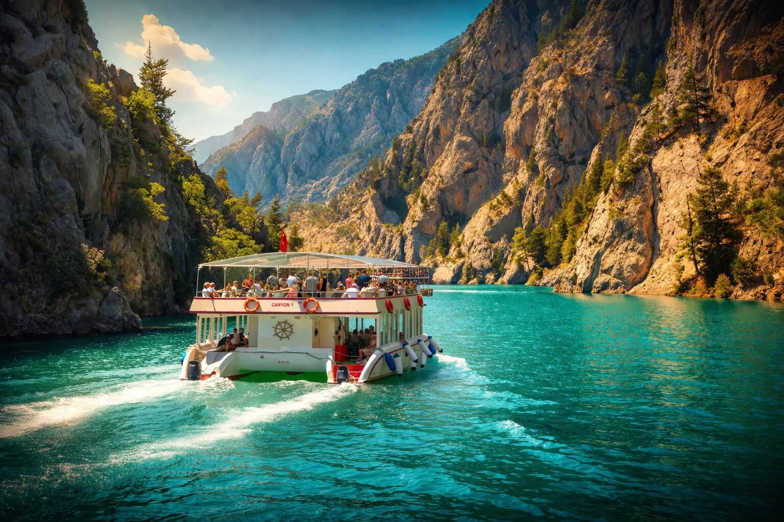 Turkiye Regional Tour Services Facebook ad: Afternoon Green Canyon & Zoo & Manavgat Waterfall…