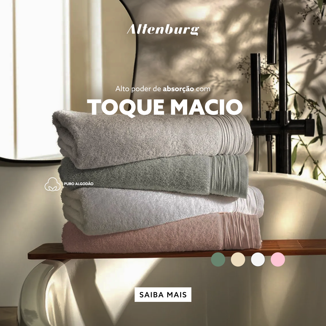 Altenburg Têxtil Facebook ad: As toalhas Duna possuem design inspirado nos contornos…