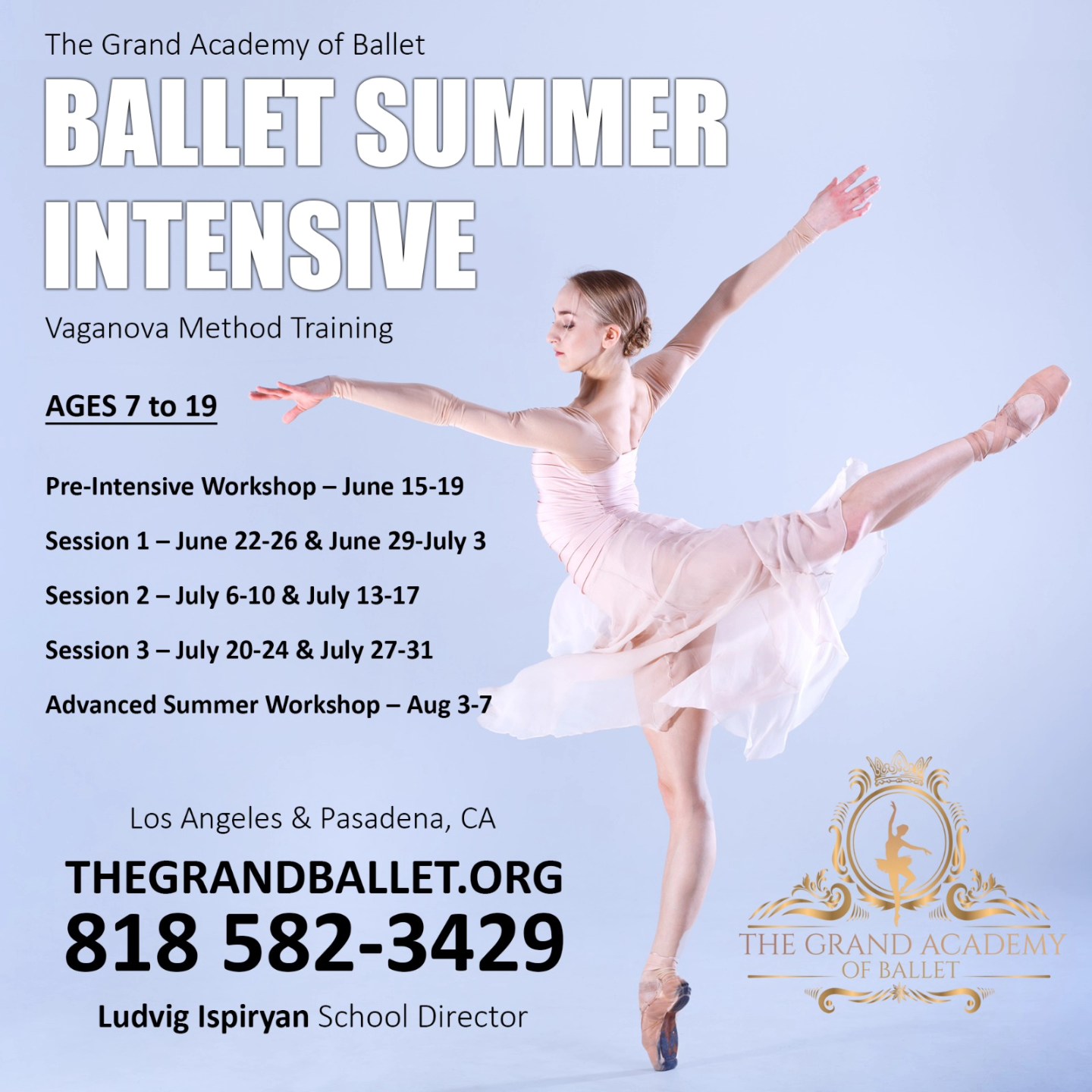 The Grand Academy of Ballet Facebook ad: Summer Intensive -