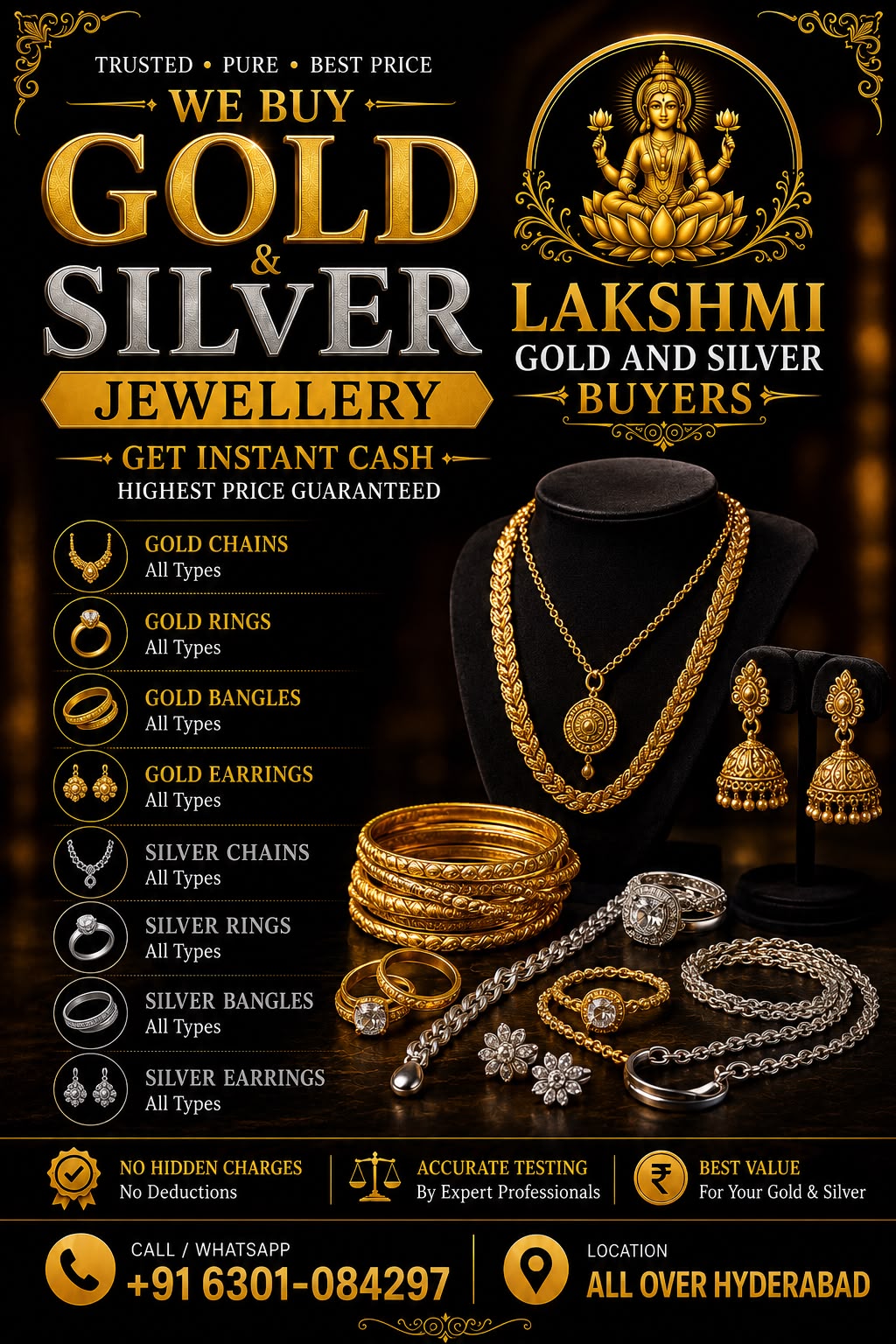 Lakshmi Gold And Silver Buyers Facebook ad: Invest in 999.9 Pure Gold & Silver Today