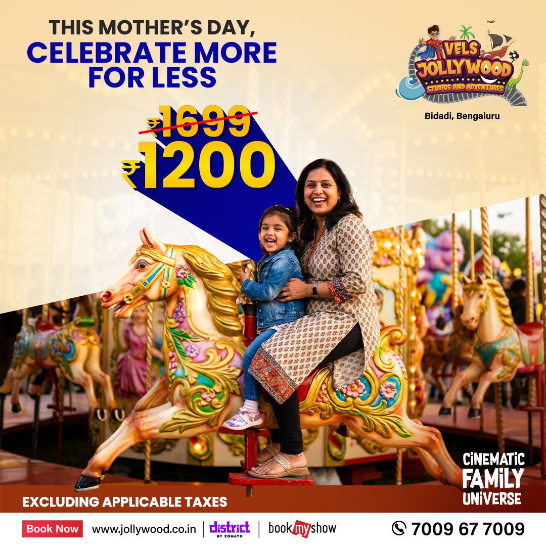 Vels Jollywood Adventures Facebook ad from May 5, 2026