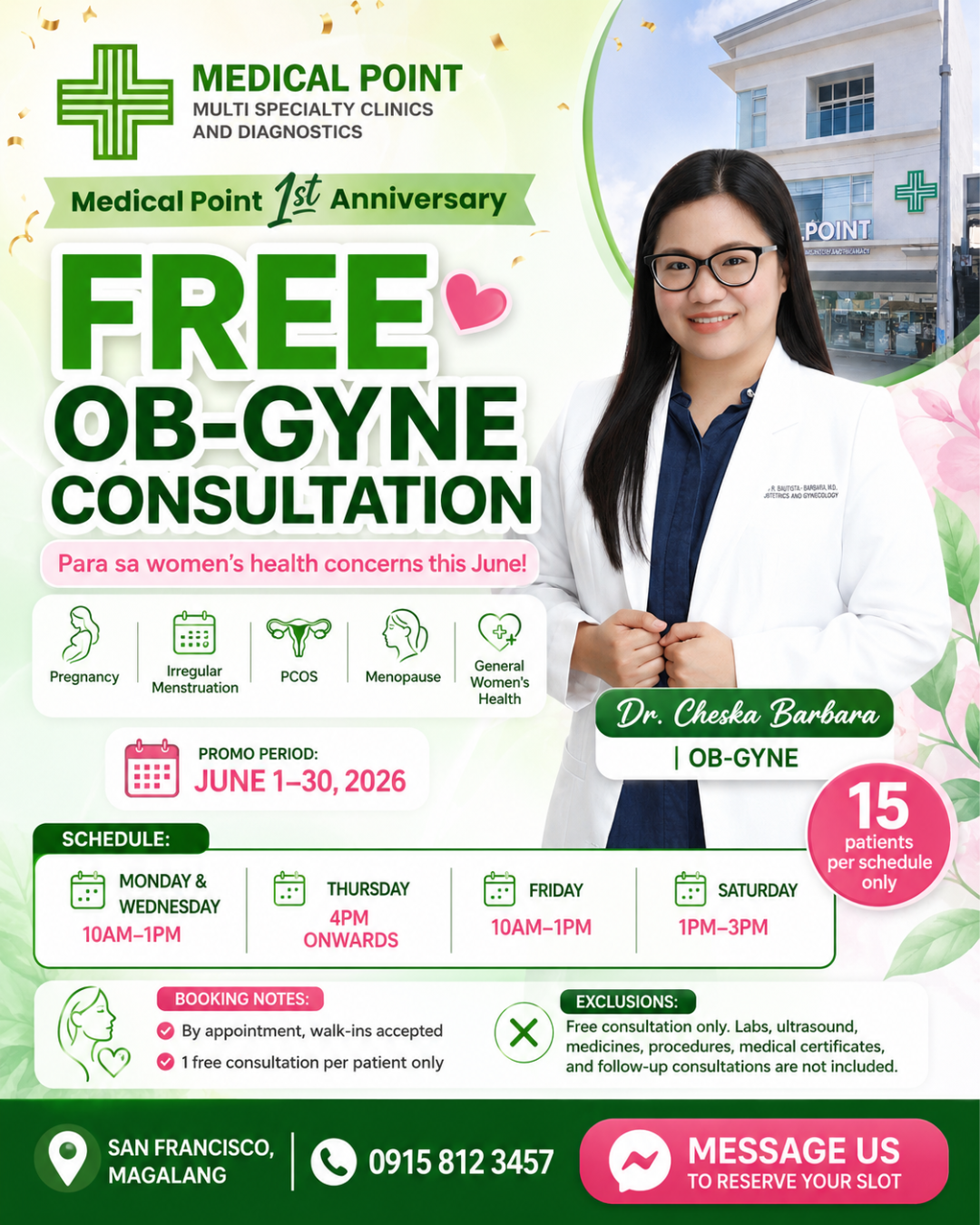 Medical Point Multi Specialty Clinics and Diagnostics Facebook ad: Free OB-Gyne Consultation