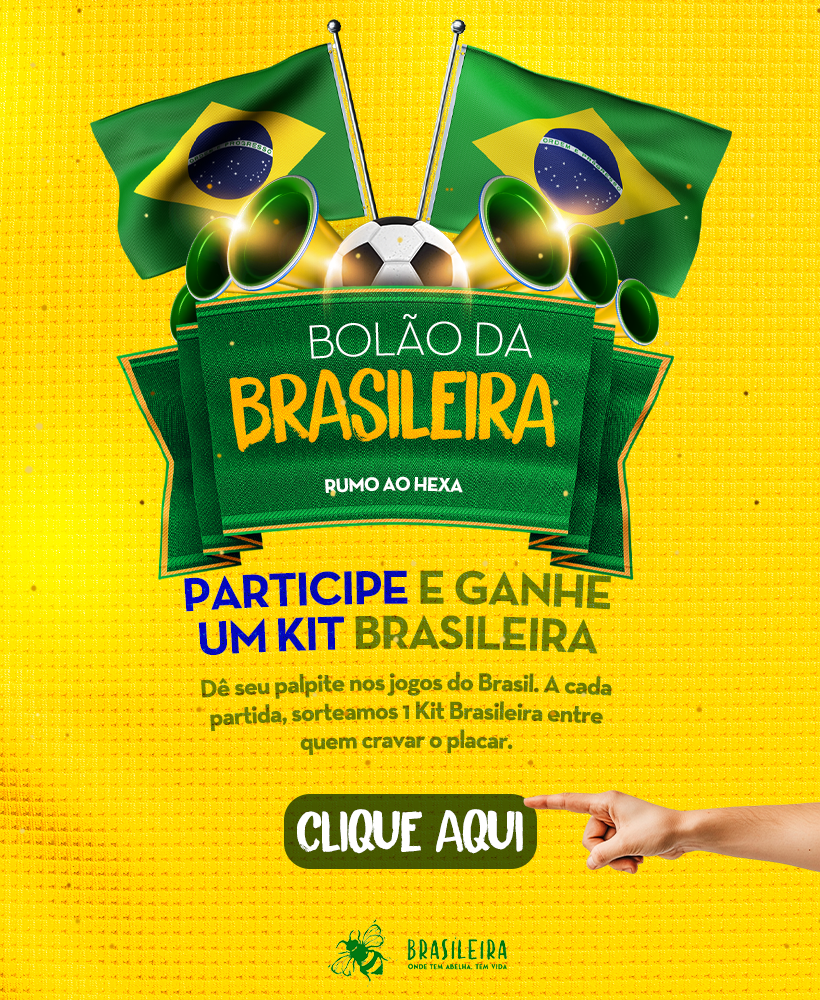 Apiário Brasileira Facebook ad: Torça pelo Brasil. Leve mel pra casa!
