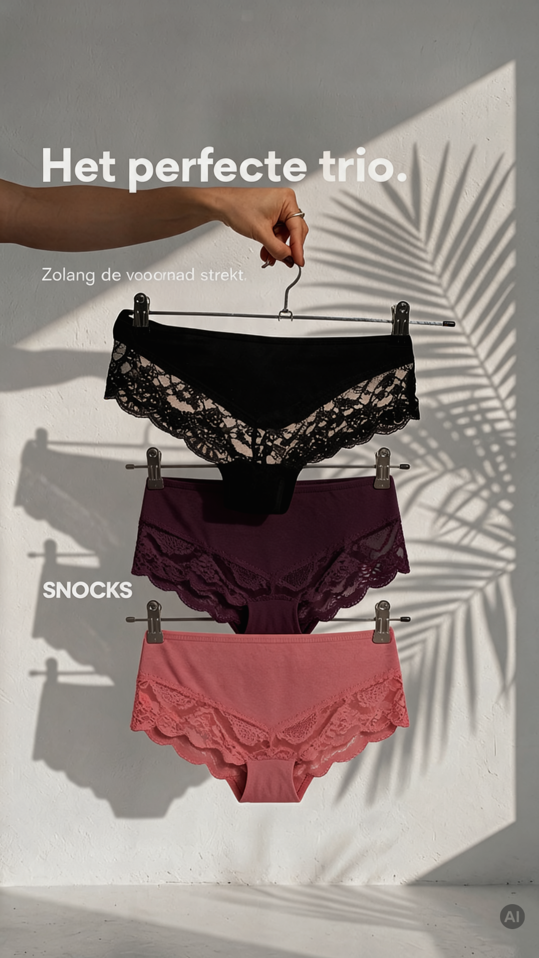 Snocks Facebook ad: Hipsterslips met kant van SNOCKS