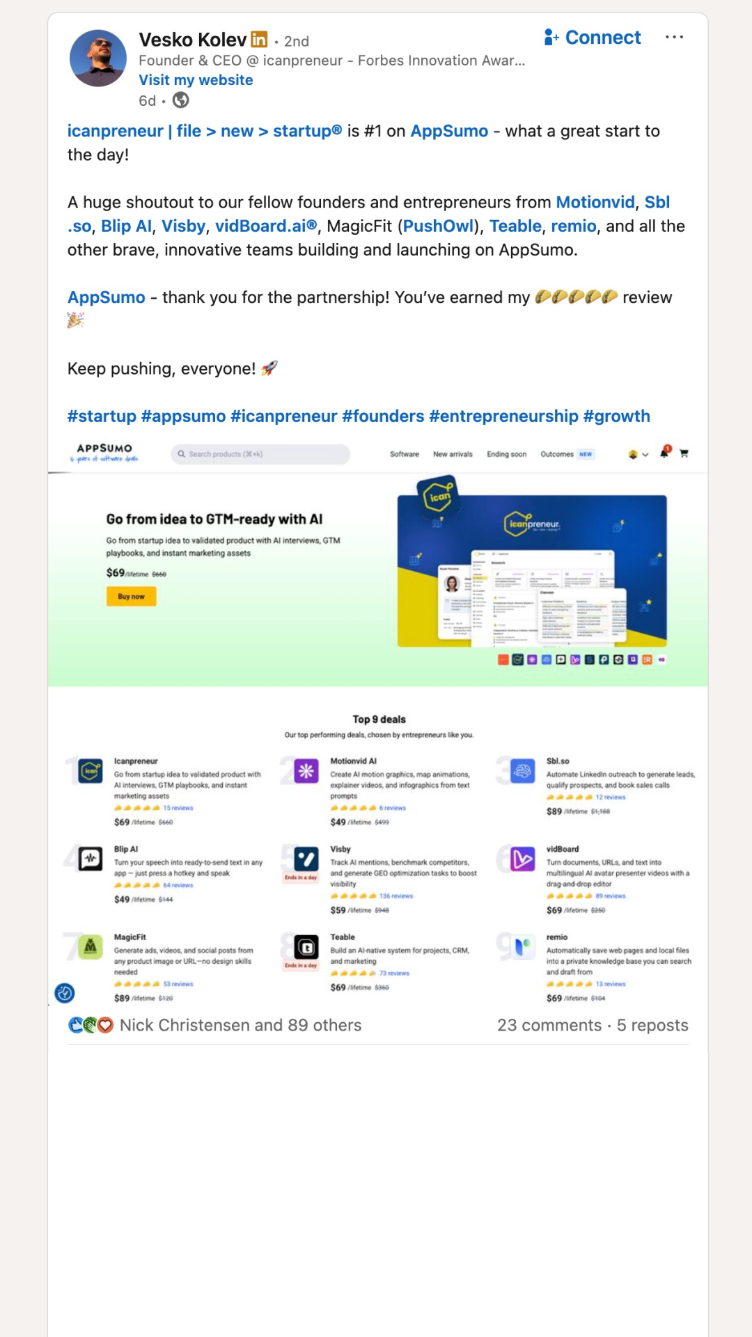 AppSumo Facebook ad
