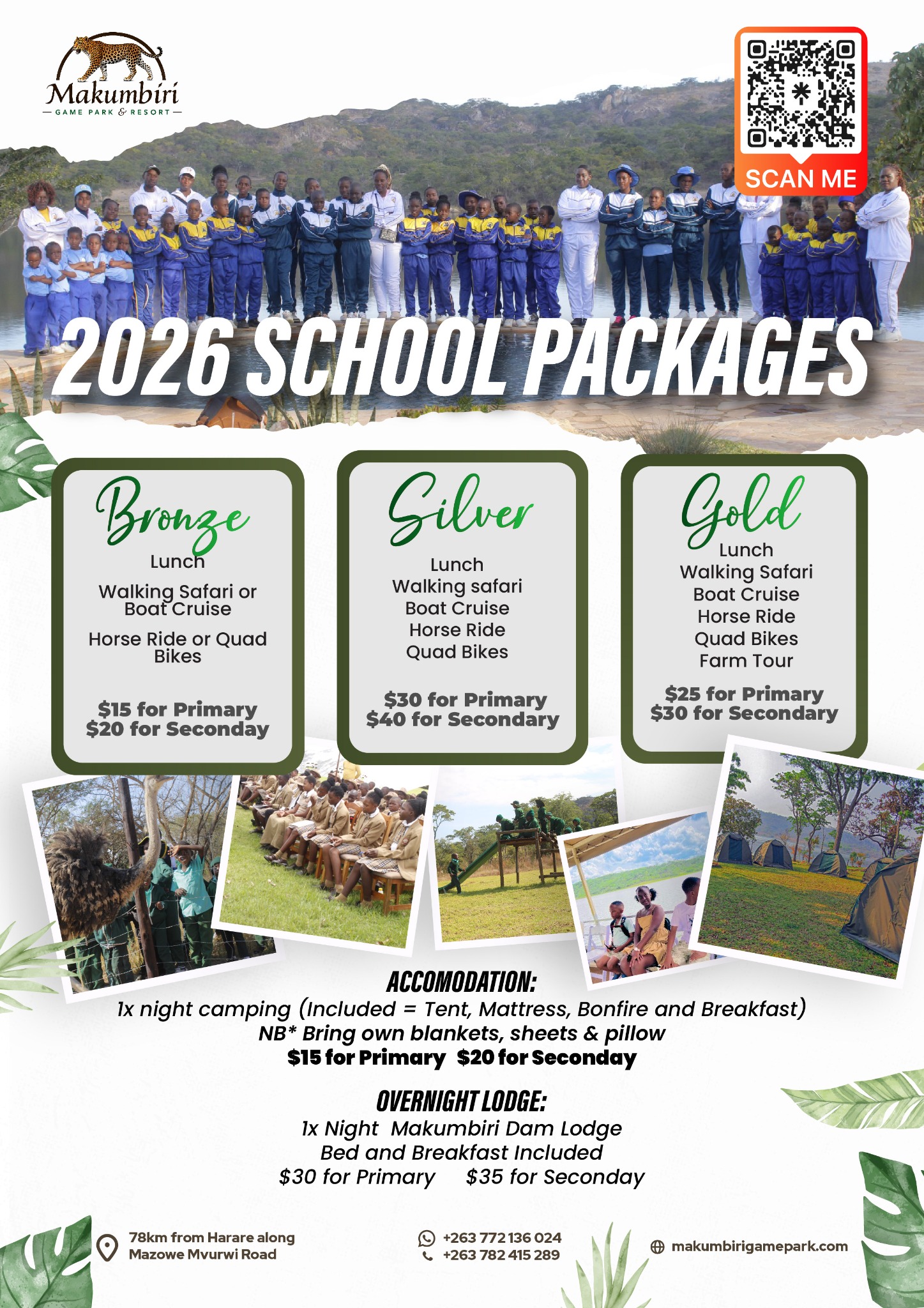 Makumbiri Game Park & Resort Facebook ad: The Ultimate School Trip Destination From Just $15/Student