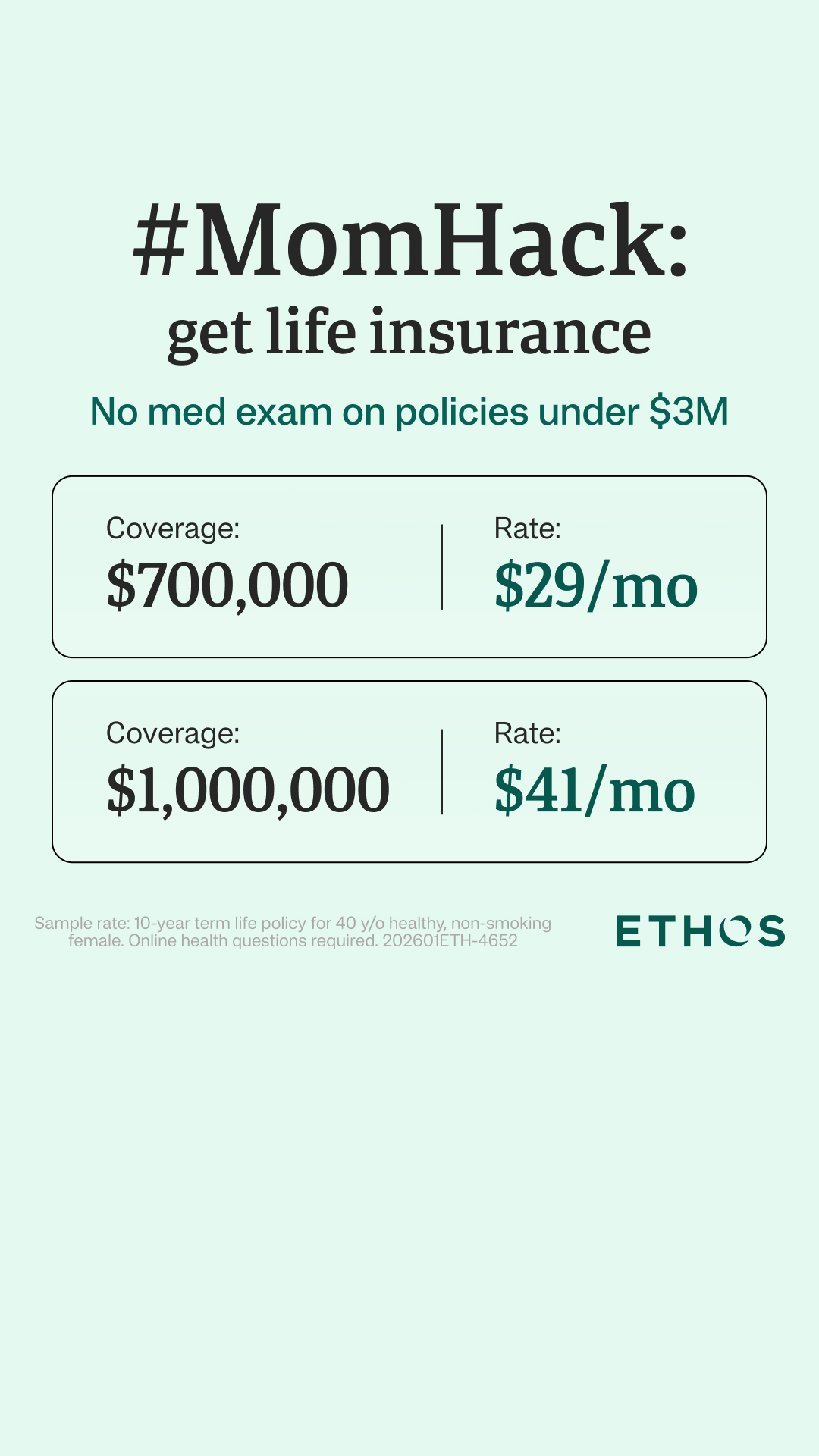 Ethos Facebook ad