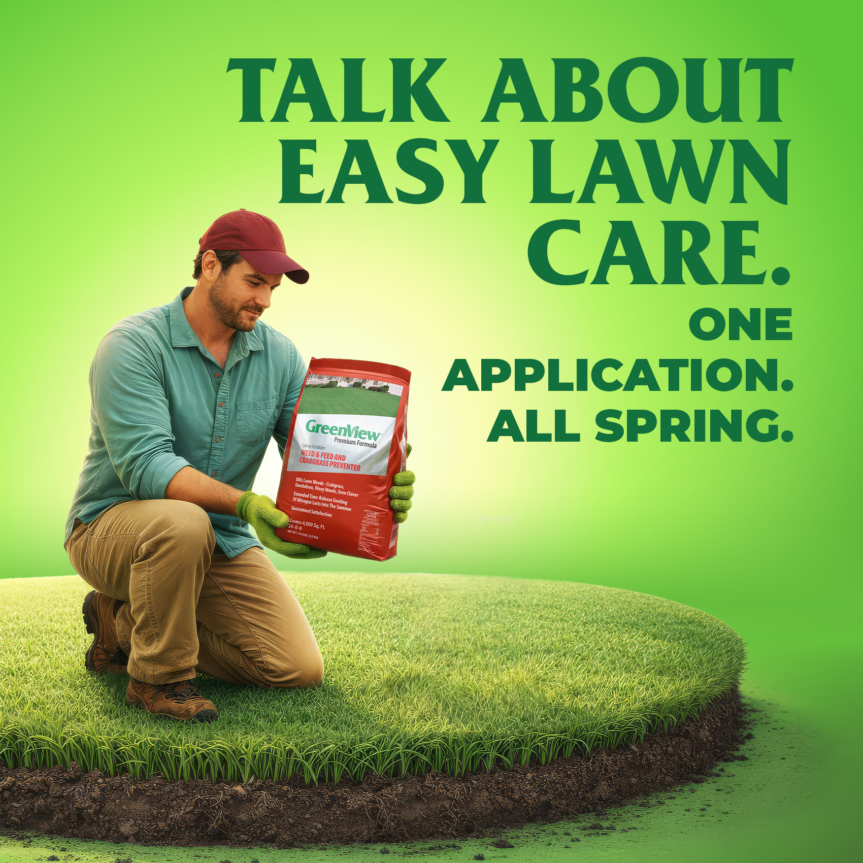 GreenView Lawn Products Facebook ad: It’s simple. GreenView Spring Fertilizer.