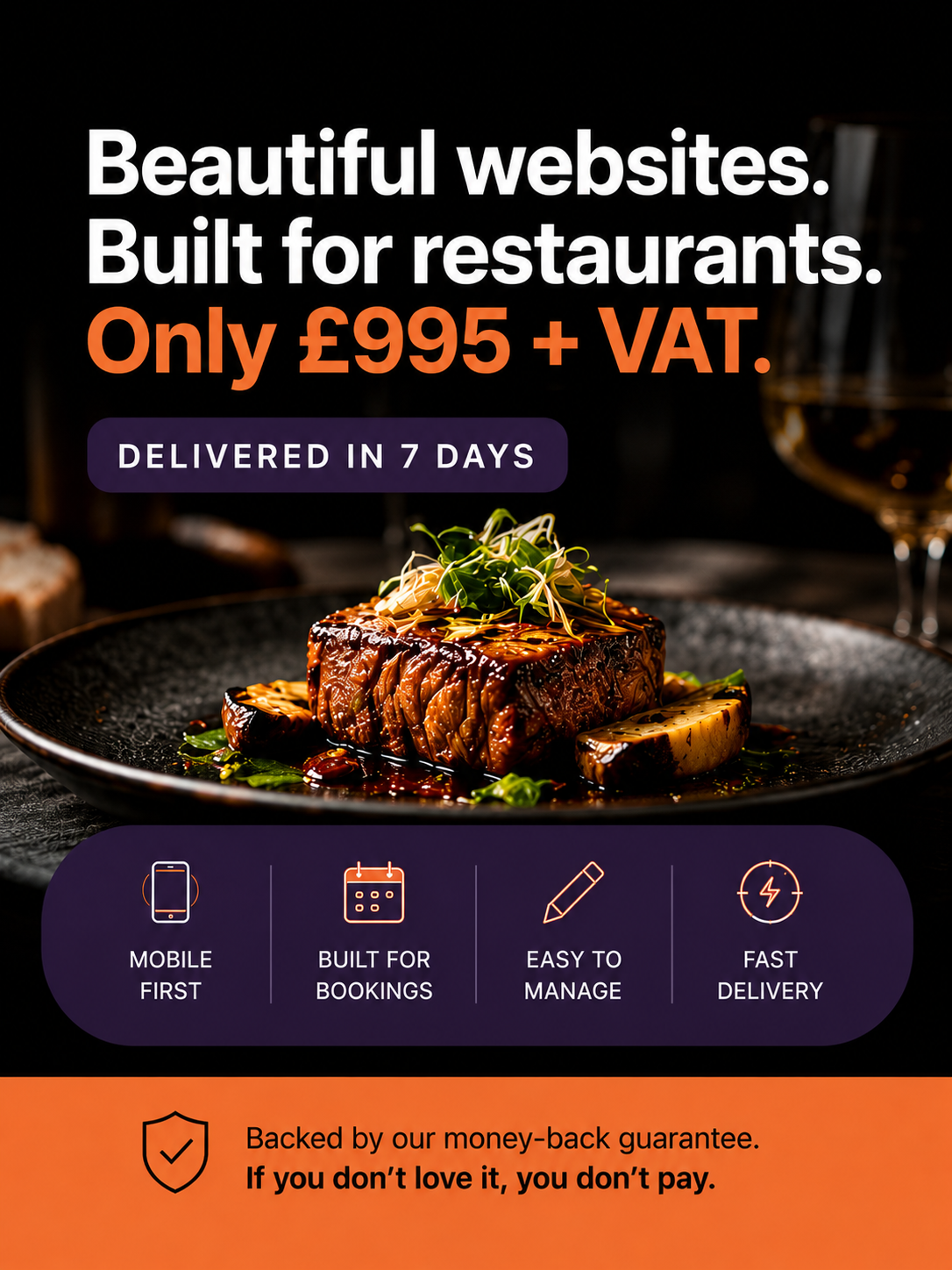 Aperture Comms Facebook ad: Restaurant Websites for £995 + VAT