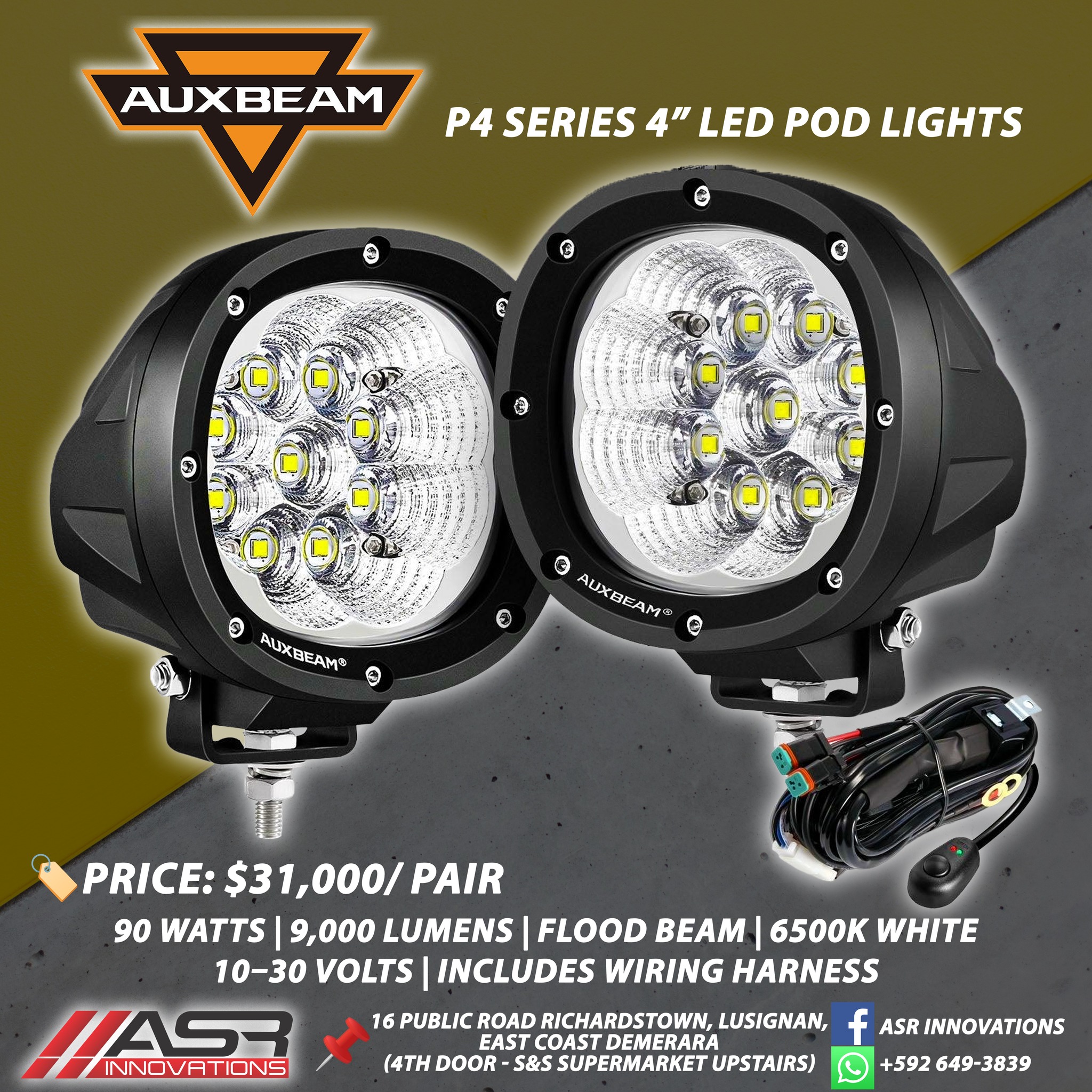 ASR Innovations Facebook ad: Auxbeam LED bulbs and pod lights have just…