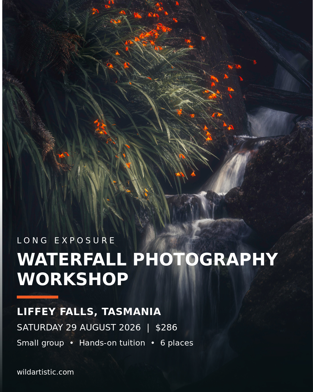 Wild Artistic Photography Tours And Workshops Facebook ad: Waterfall Photography