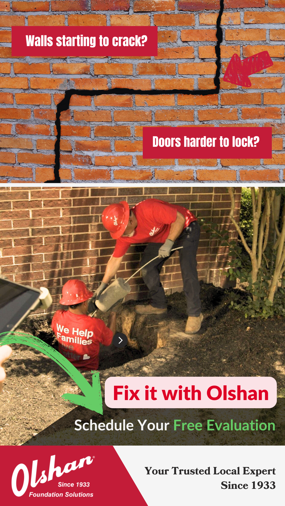 Olshan Foundation Repair Facebook ad
