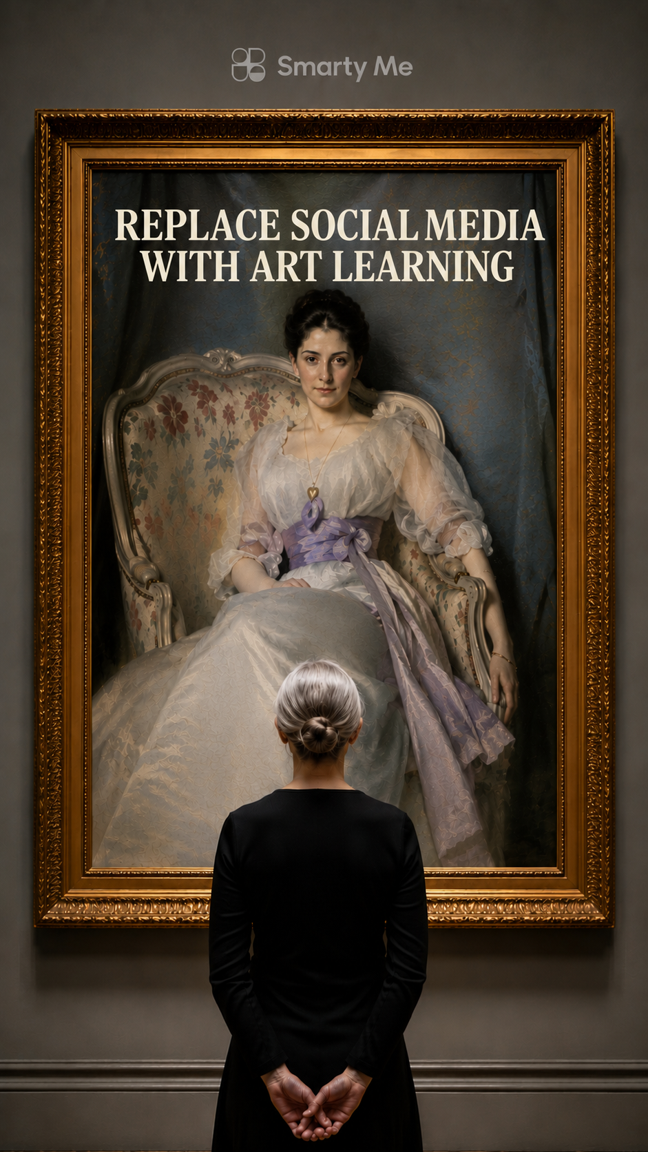 SmartyMe: Art Across Time Facebook ad: Unlock the Language of Art.