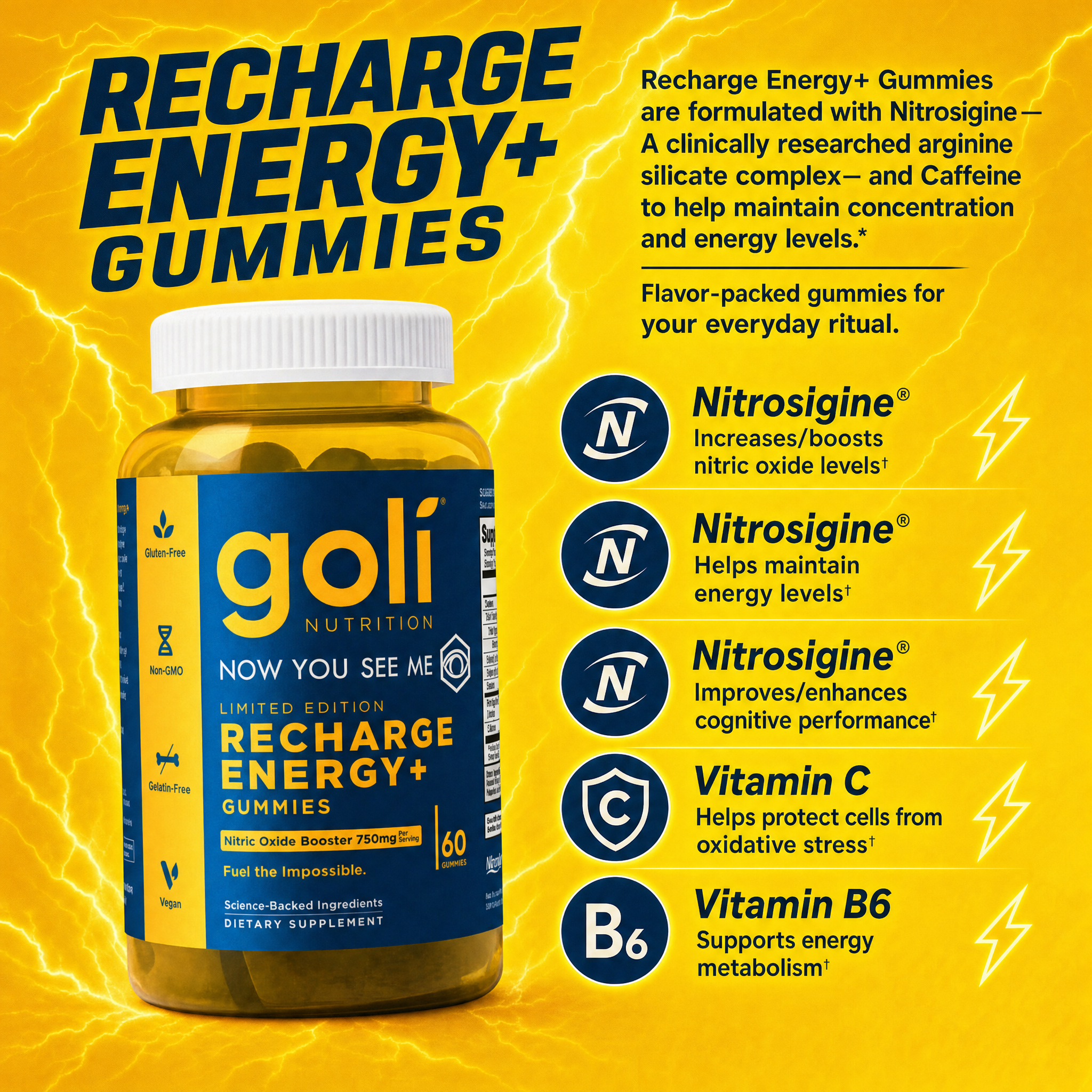 Goli Facebook ad: Limited Edition Goli Recharge Energy+ Gummies