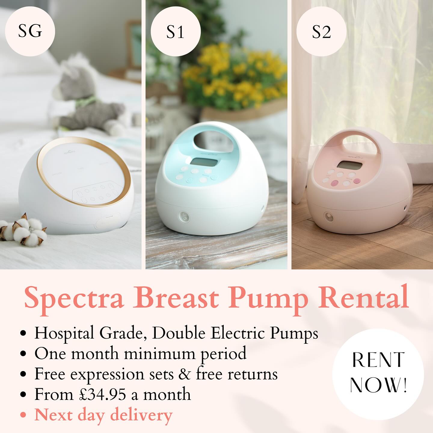 Ana Wiz Facebook ad: Spectra breast pump rental service