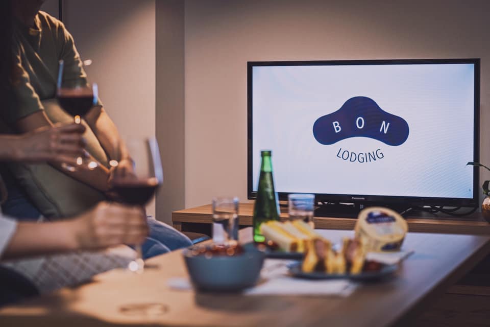 Bon Lodging Facebook ad: Enjoy with your family or friends in our…