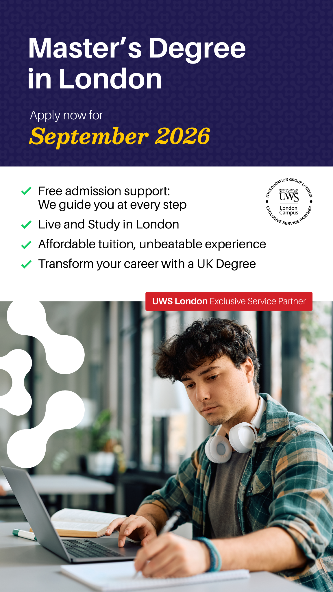 UWS - London Campus Facebook ad