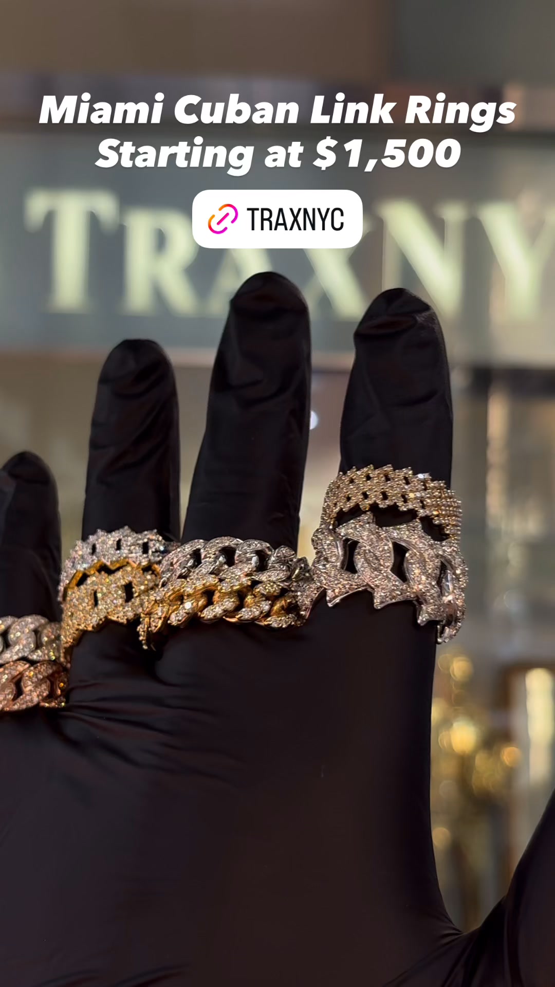 Trax NYC Custom Jewelry Facebook ad: Bold. Classic. Sharp.