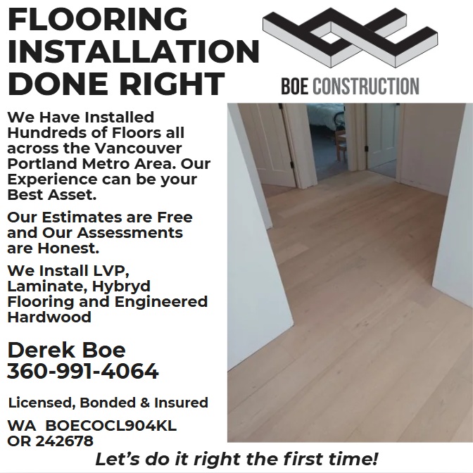 Boe Construction Flooring and Tile Installer Facebook ad: Time for a New Floor?