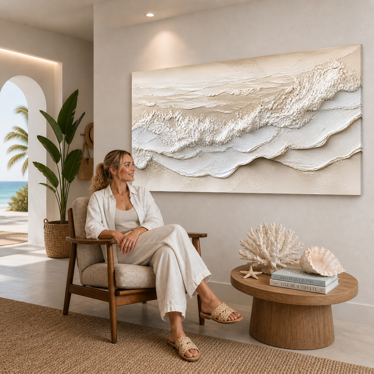 Tailored Canvases - Personalized Art Facebook ad: Coastal Calm Texture | Made in the USA | Ships Fast
