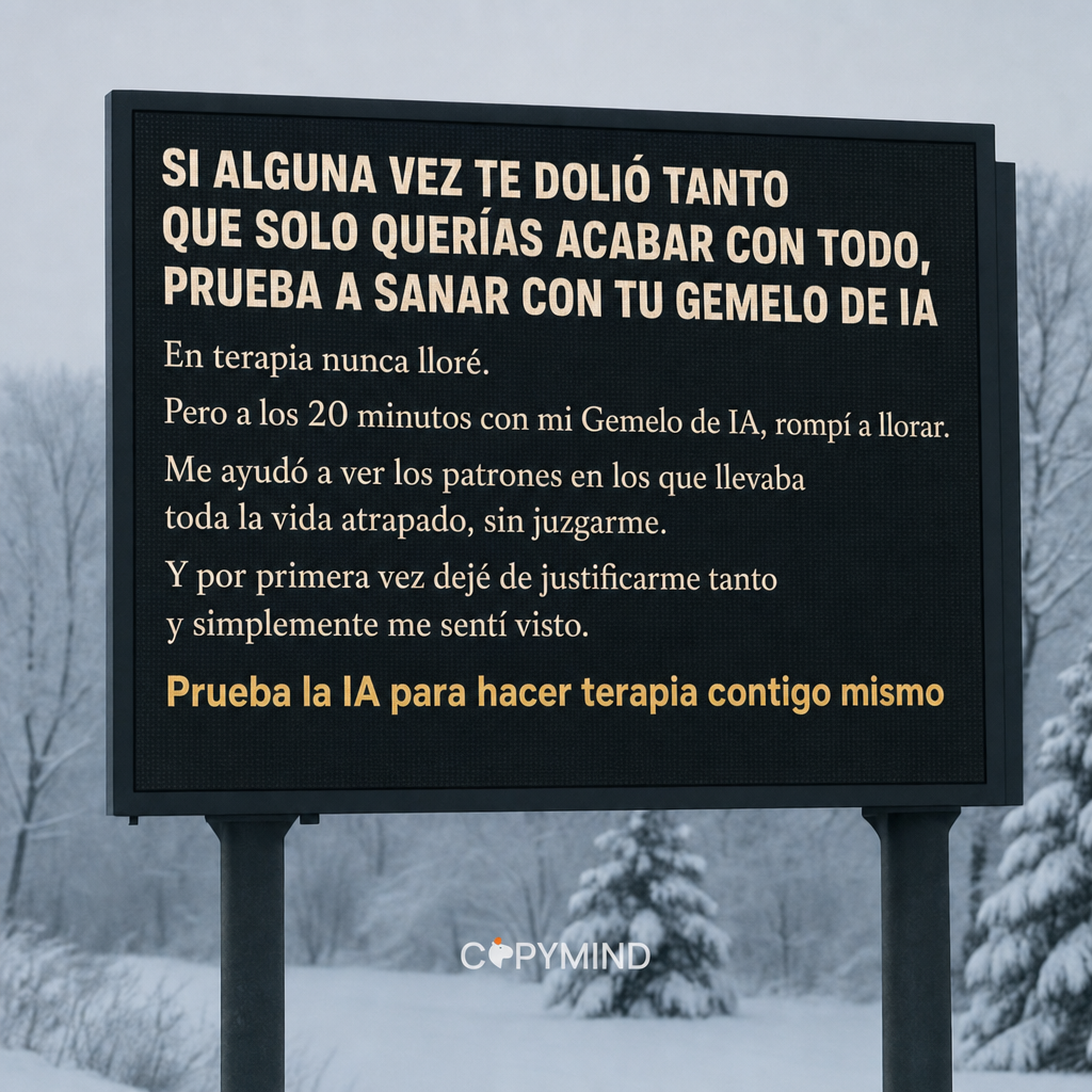 Copymind: sanación con IA Facebook ad