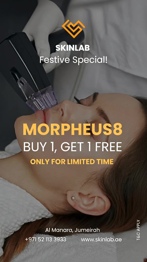 SkinLab Aesthetic Clinic by Dr. Jamuna Pai Facebook ad: Buy 1 Get 1 FREE, Morpheus8 Skin Tightening!