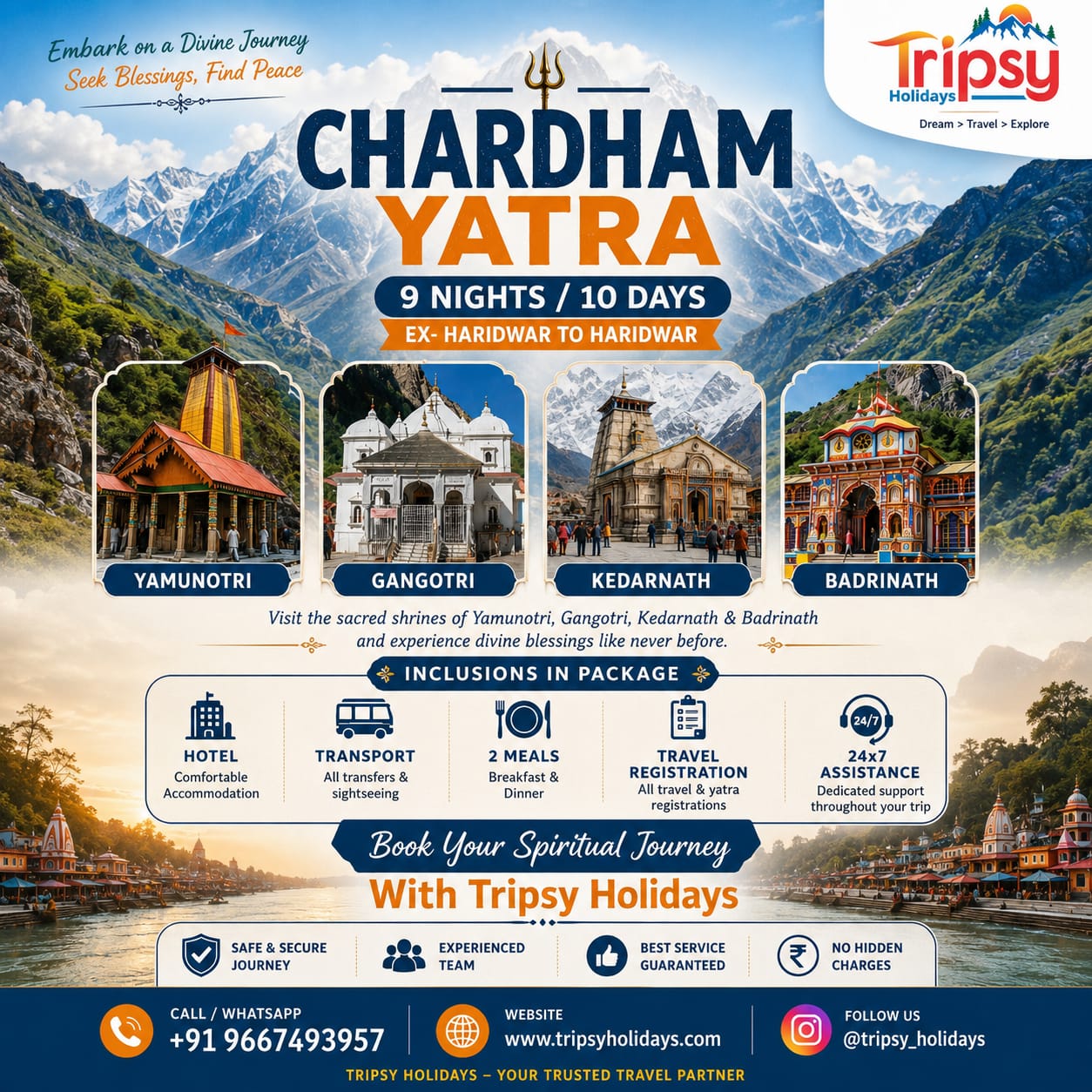 Tripsy Holidays Facebook ad: Char Dham Yatra, A Divine Journey of Faith…