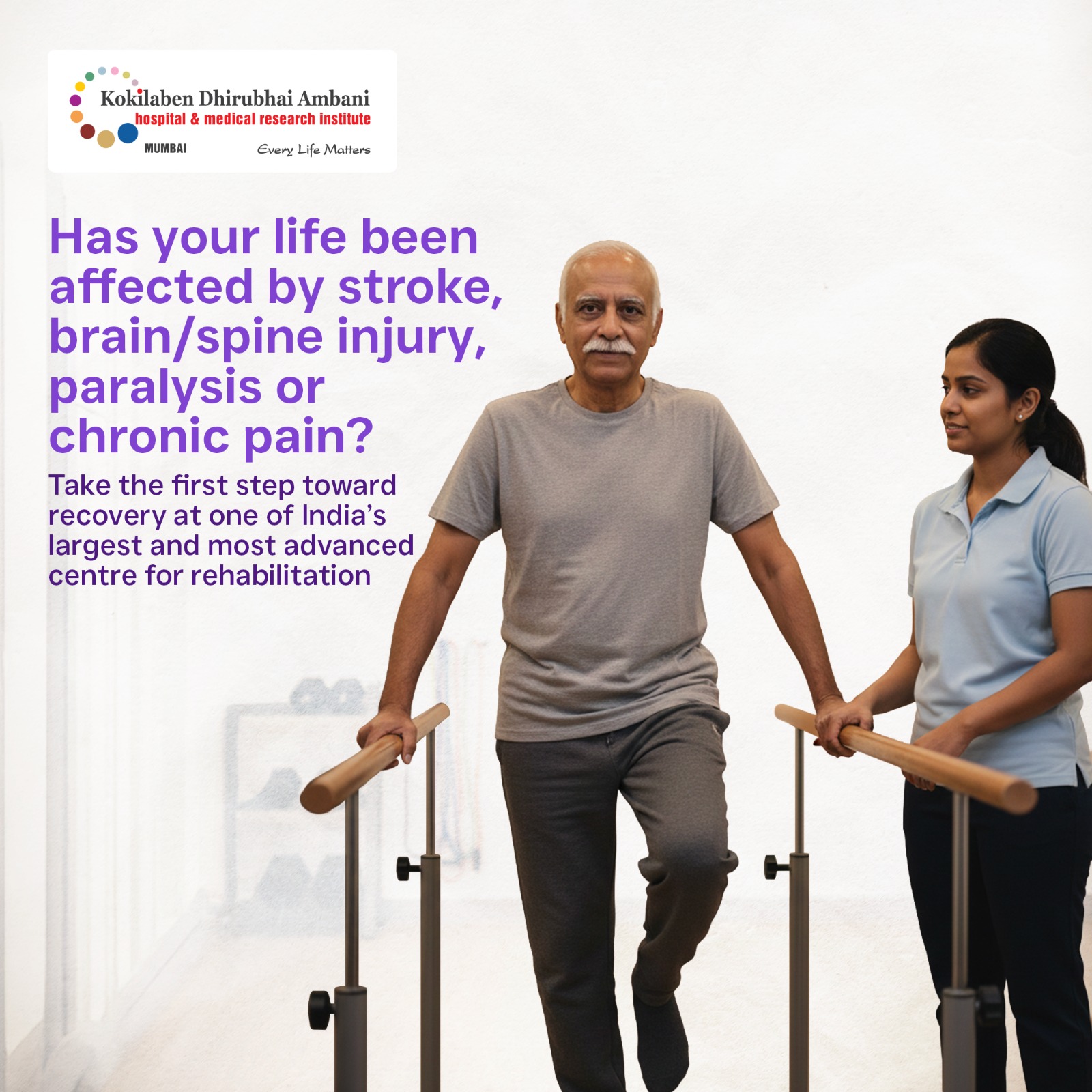 Kokilaben Dhirubhai Ambani Hospital, Mumbai Facebook ad: Don’t let a stroke, spine injury, or chronic…