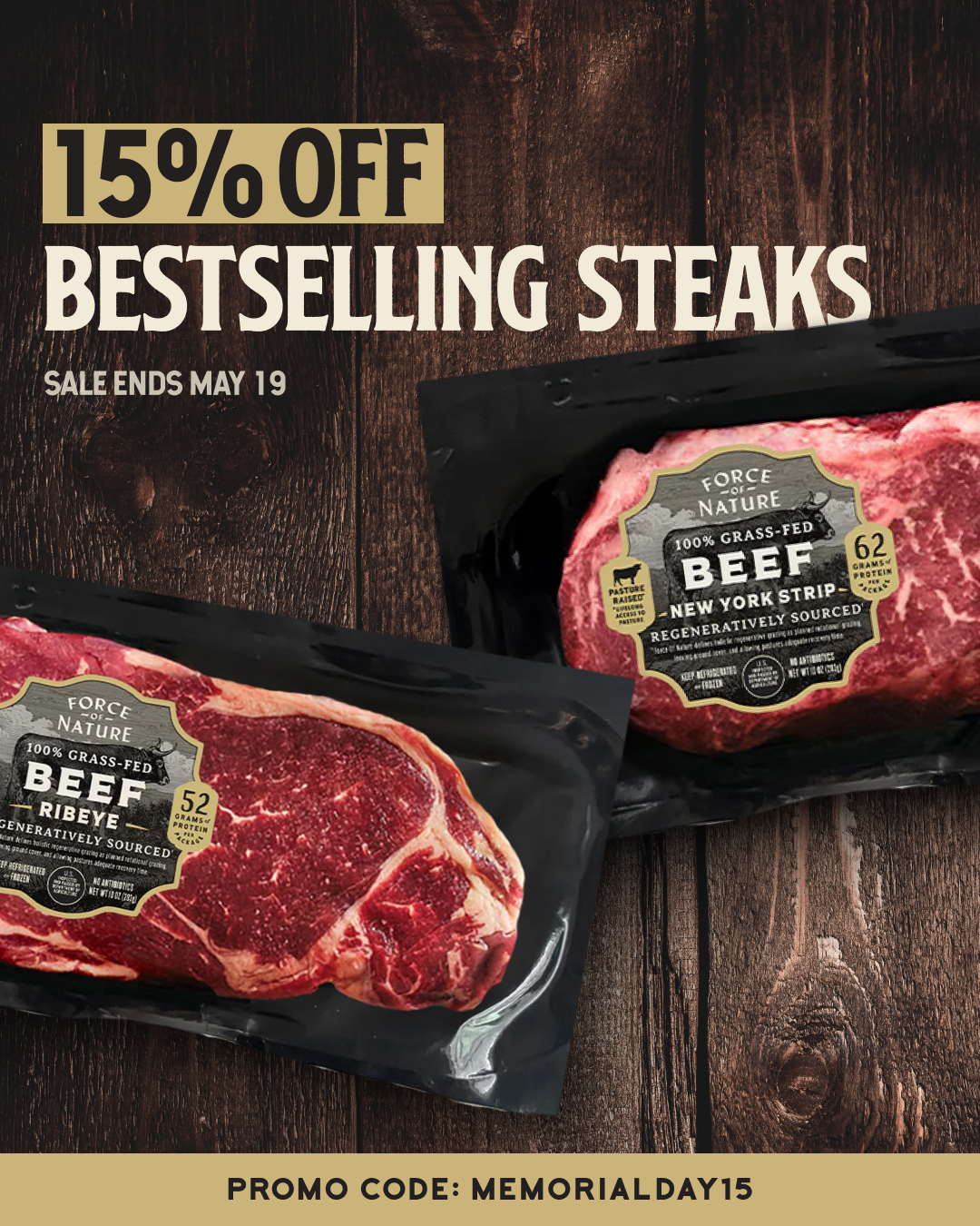 Force Of Nature Meats Facebook ad